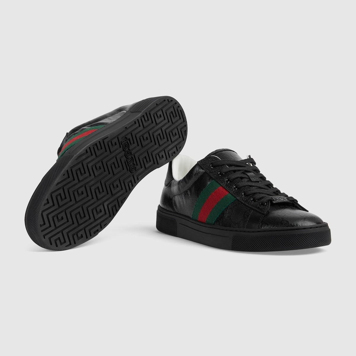 Gucci Ace Web Leather Sneakers