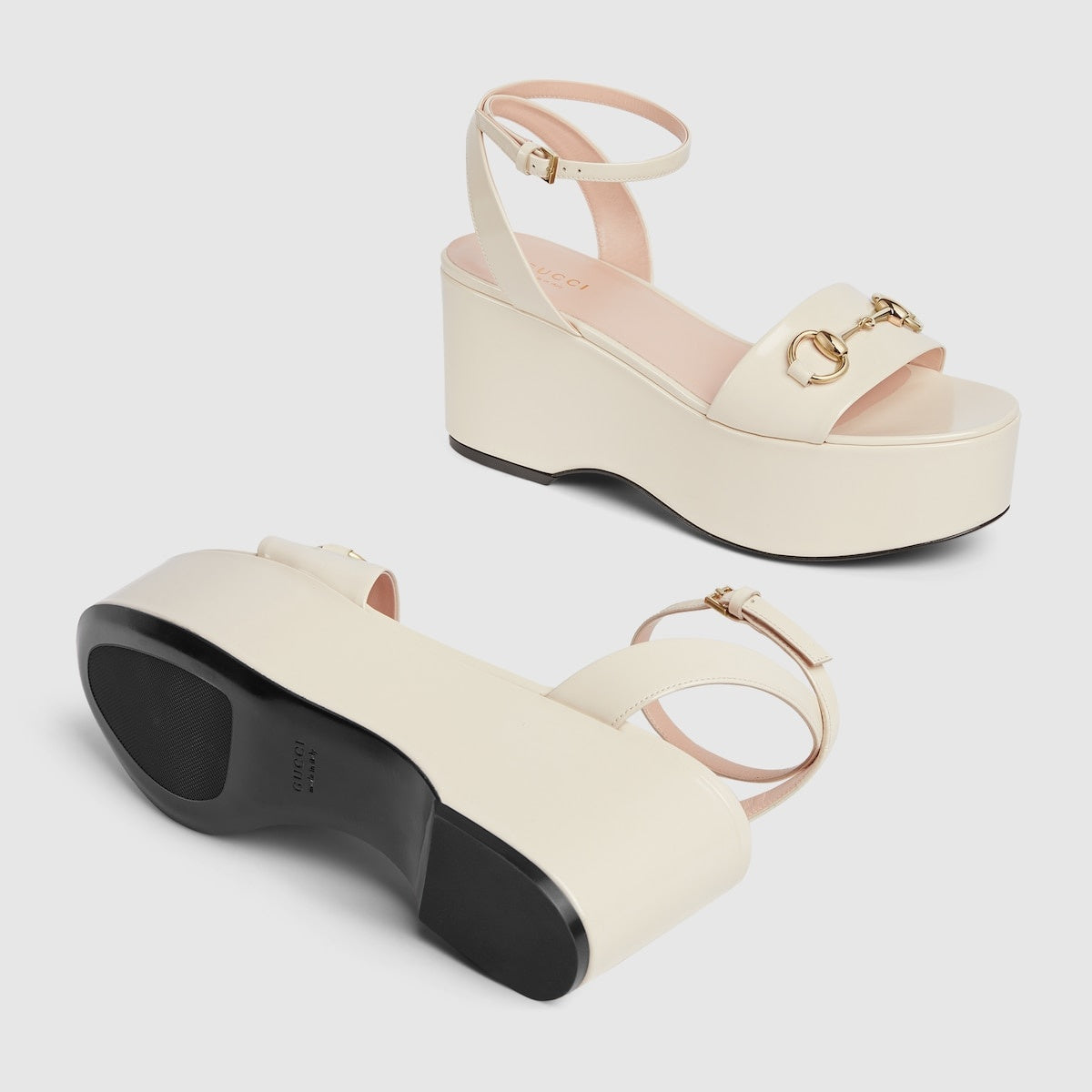 Gucci Horsebit Leather Platform Sandals