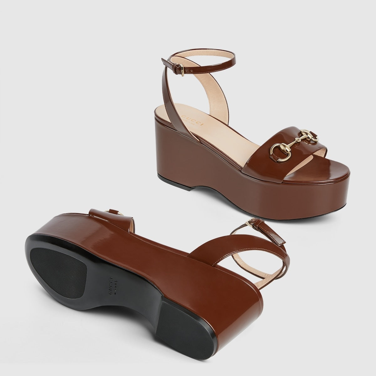 Gucci Horsebit Leather Platform Sandals