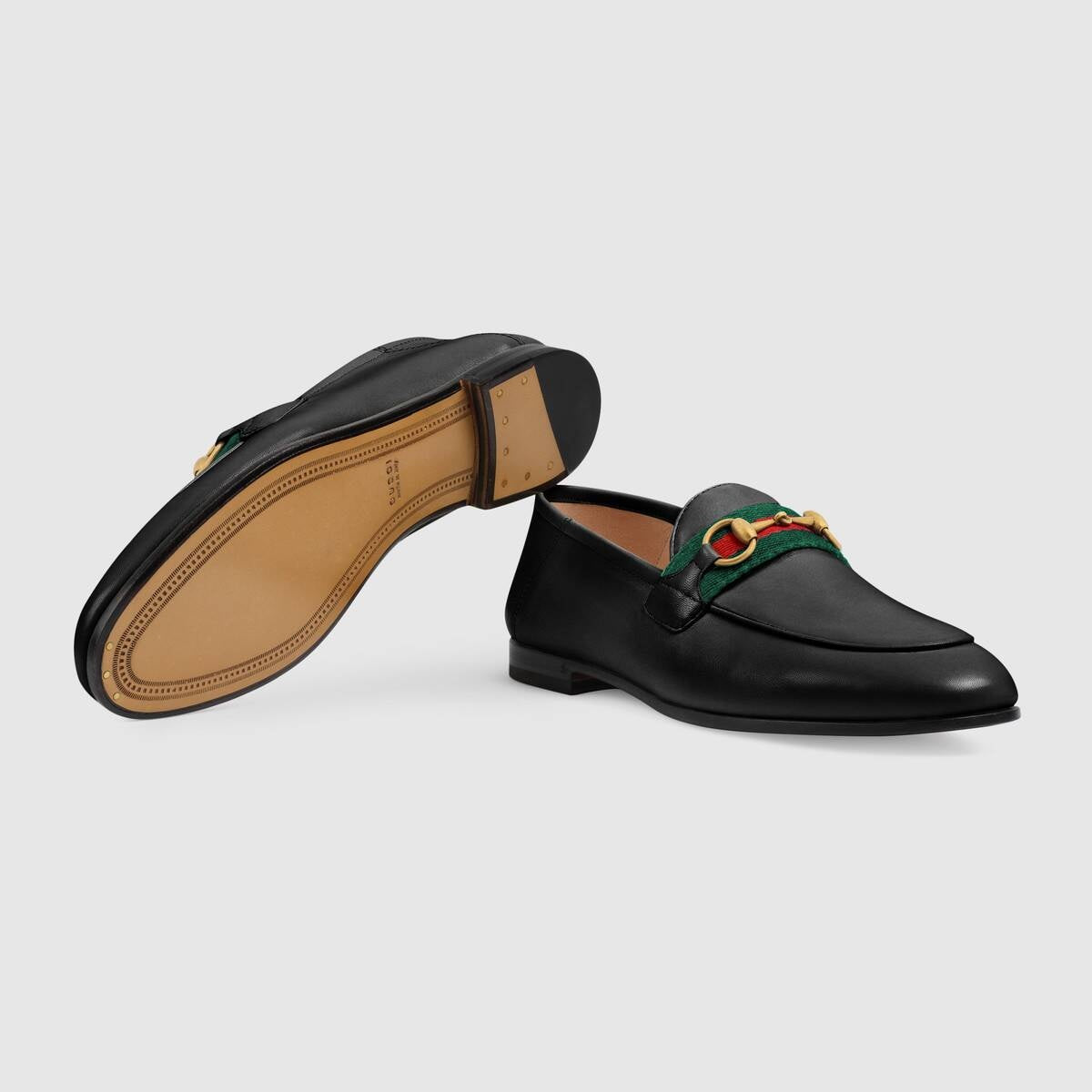Gucci Horsebit Web Leather Loafers