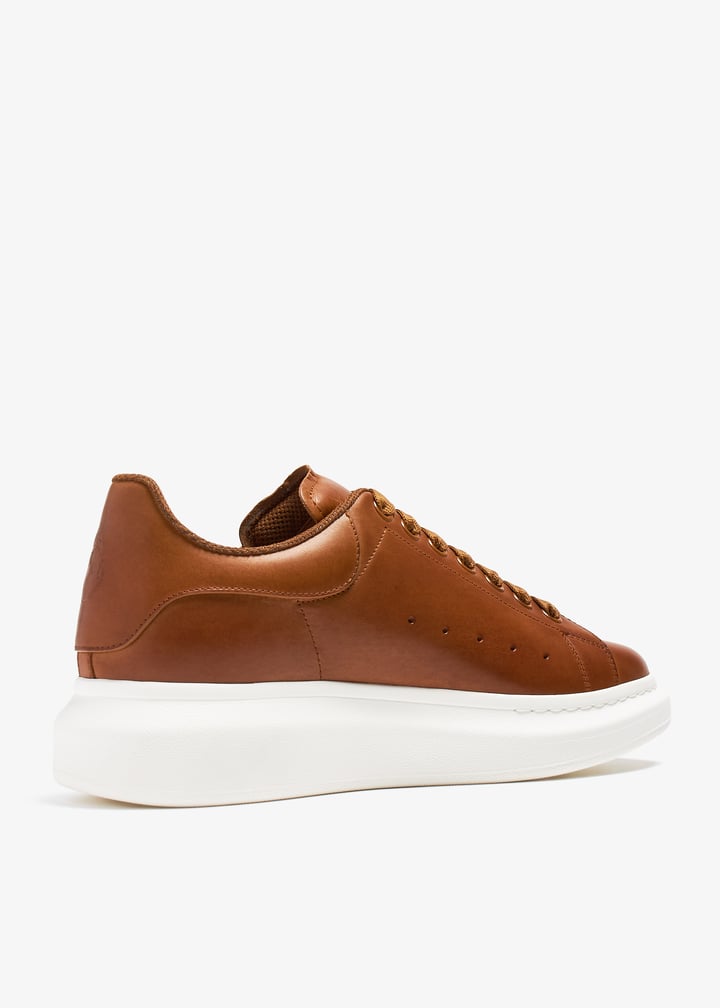 Alexander McQueen Oversized Brown Leather Sneakers