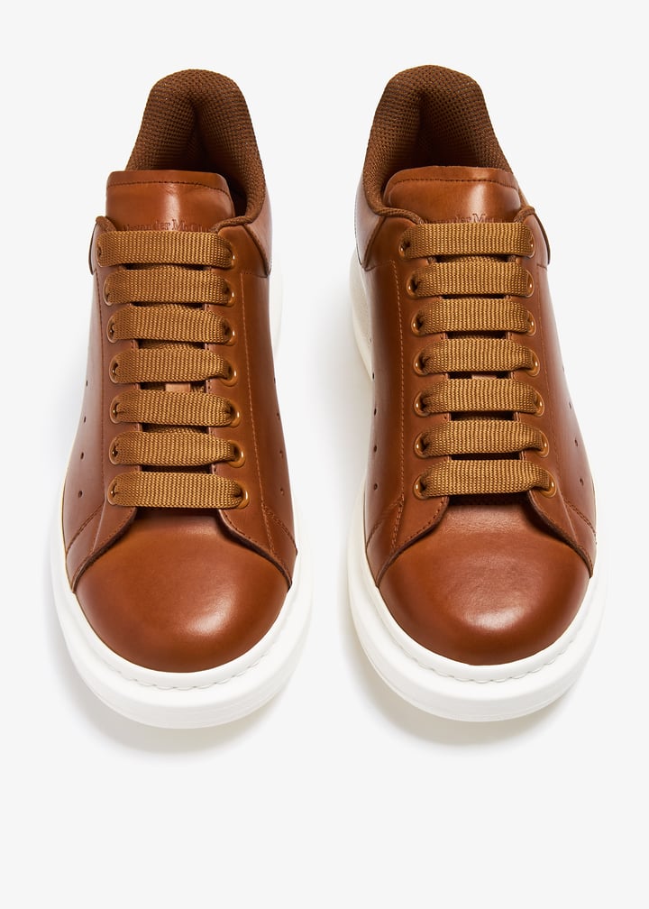 Alexander McQueen Oversized Brown Leather Sneakers