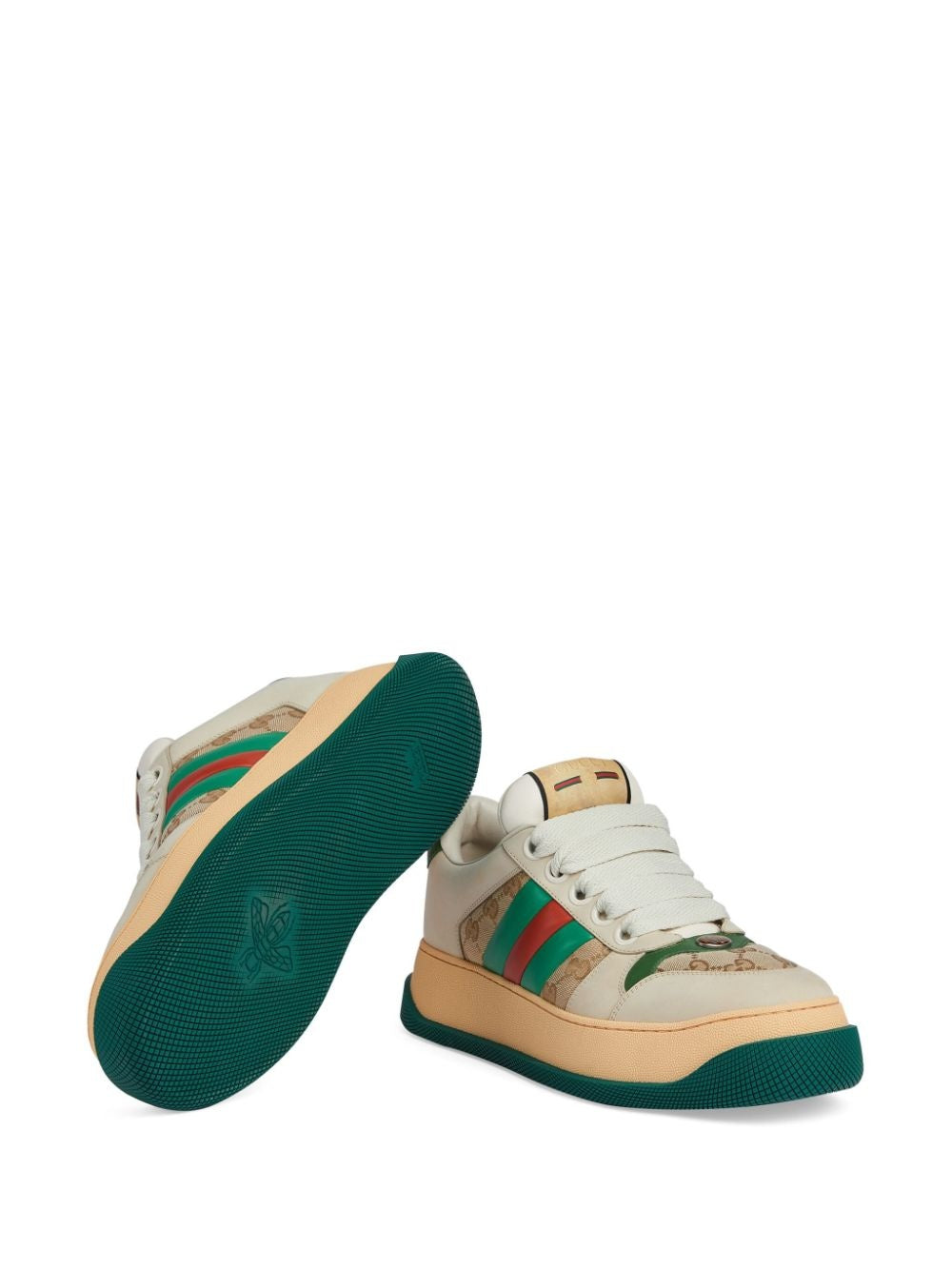 Gucci Screener Web GG Leather Sneakers