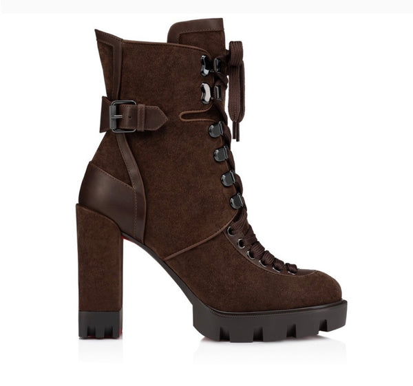 Christian Louboutin Macadamia Velvet Boots