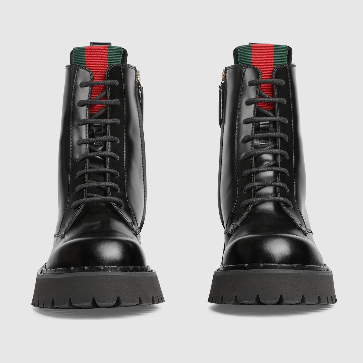 Gucci Web Lace Up Ankle Boots