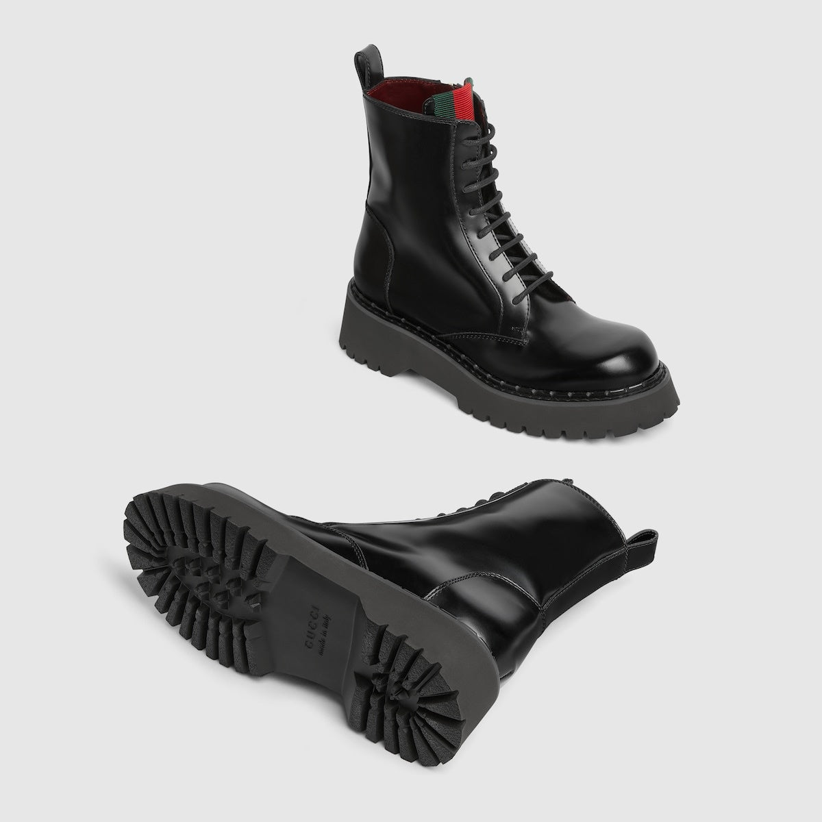 Gucci Web Lace Up Ankle Boots