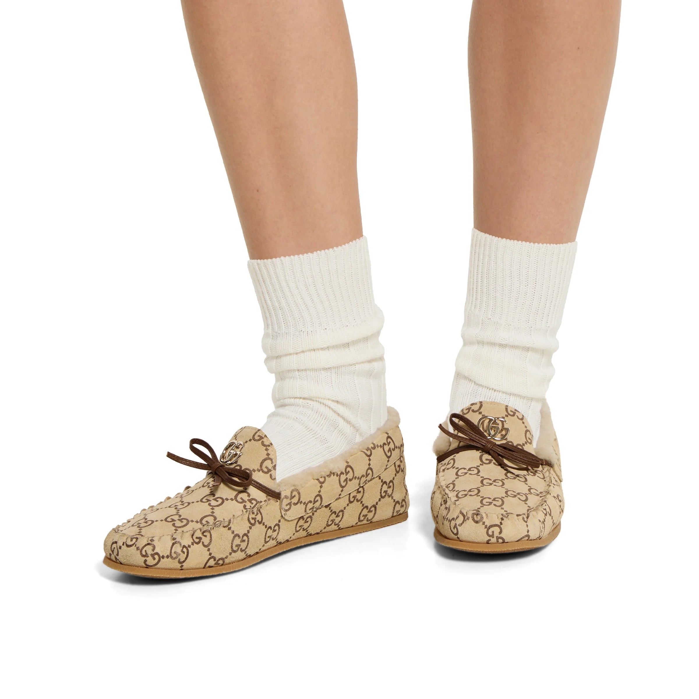 Gucci GG Wool Driver Loafers