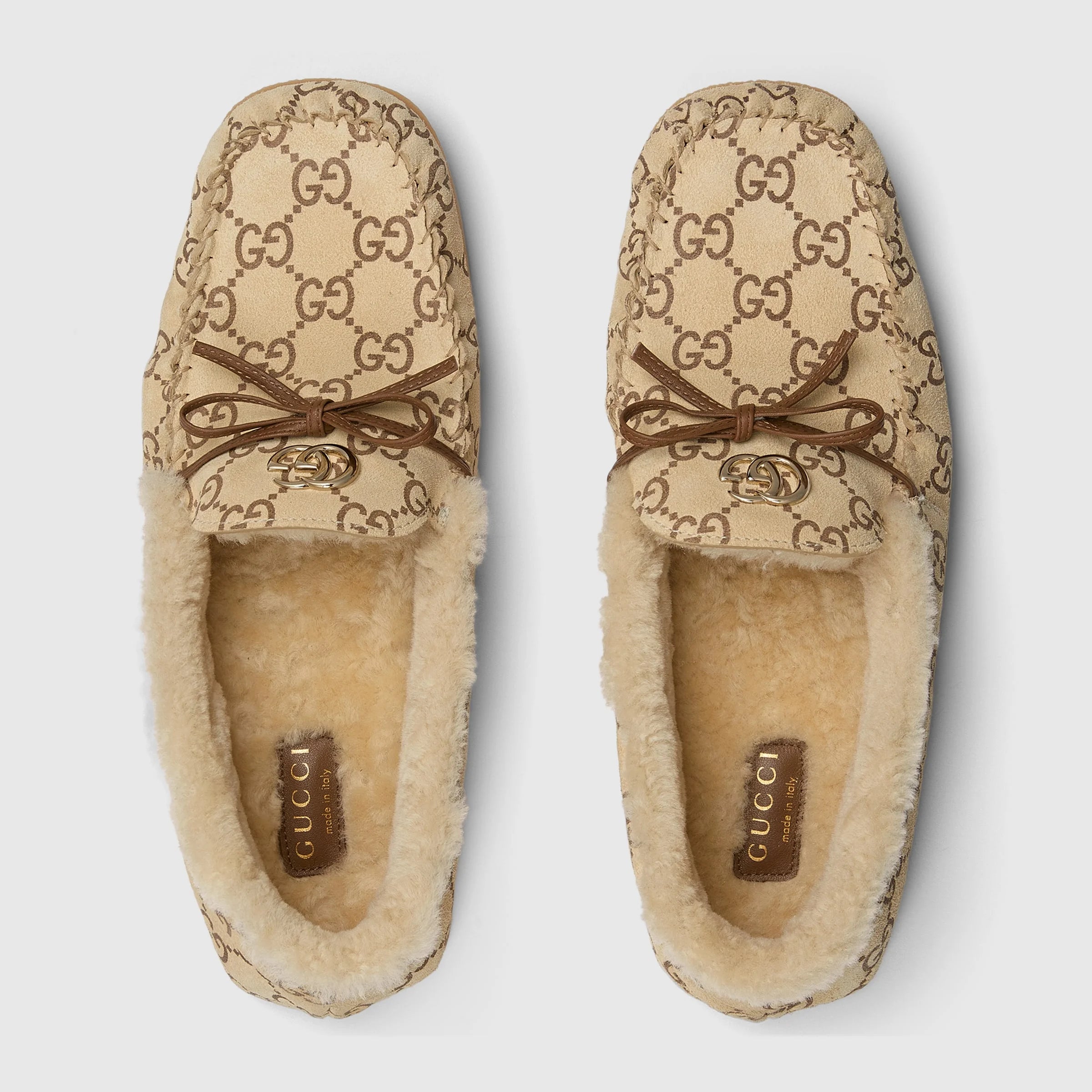 Gucci GG Wool Driver Loafers