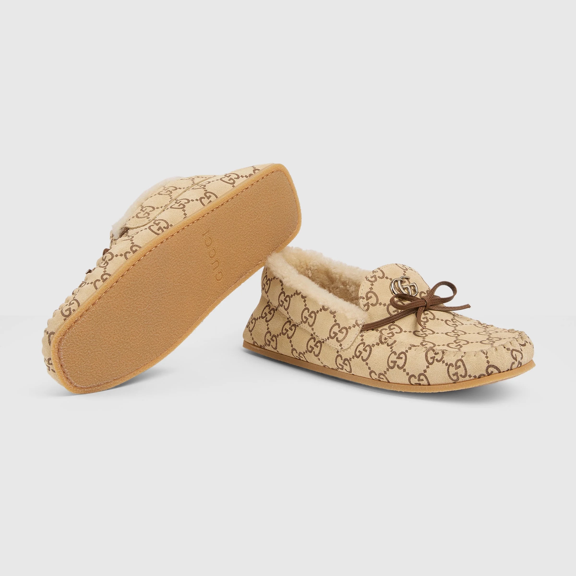 Gucci GG Wool Driver Loafers