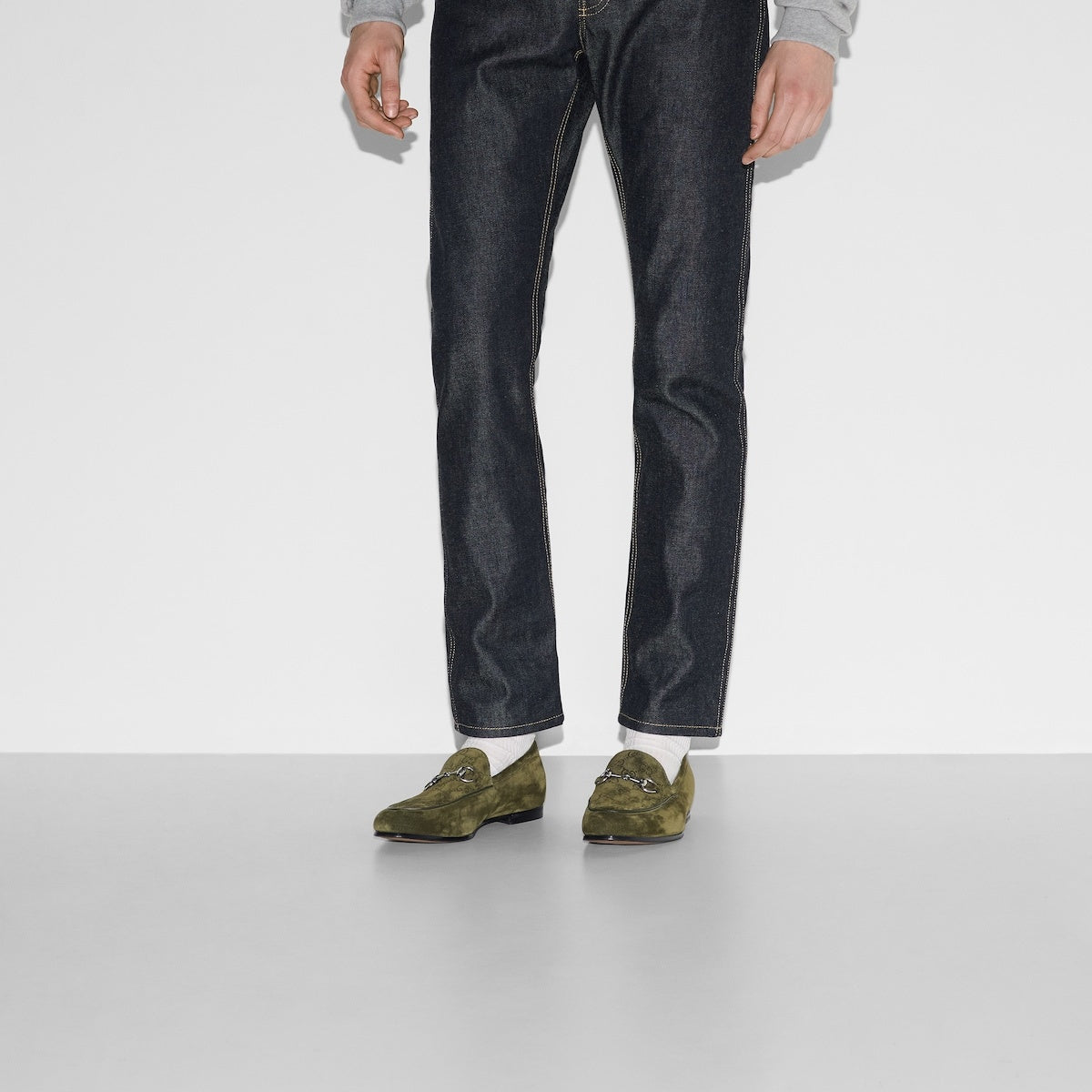 Gucci Horsebit GG Suede Loafers