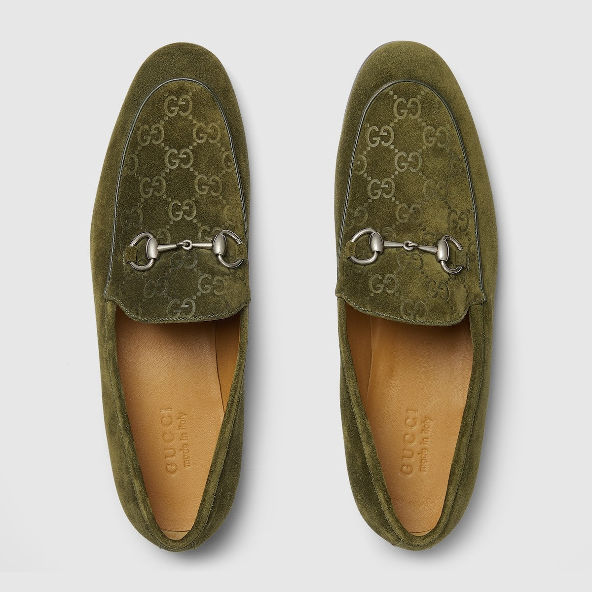 Gucci Horsebit GG Suede Loafers