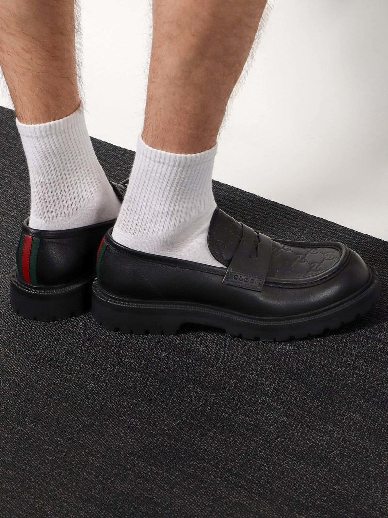 Gucci Web GG Leather Loafers