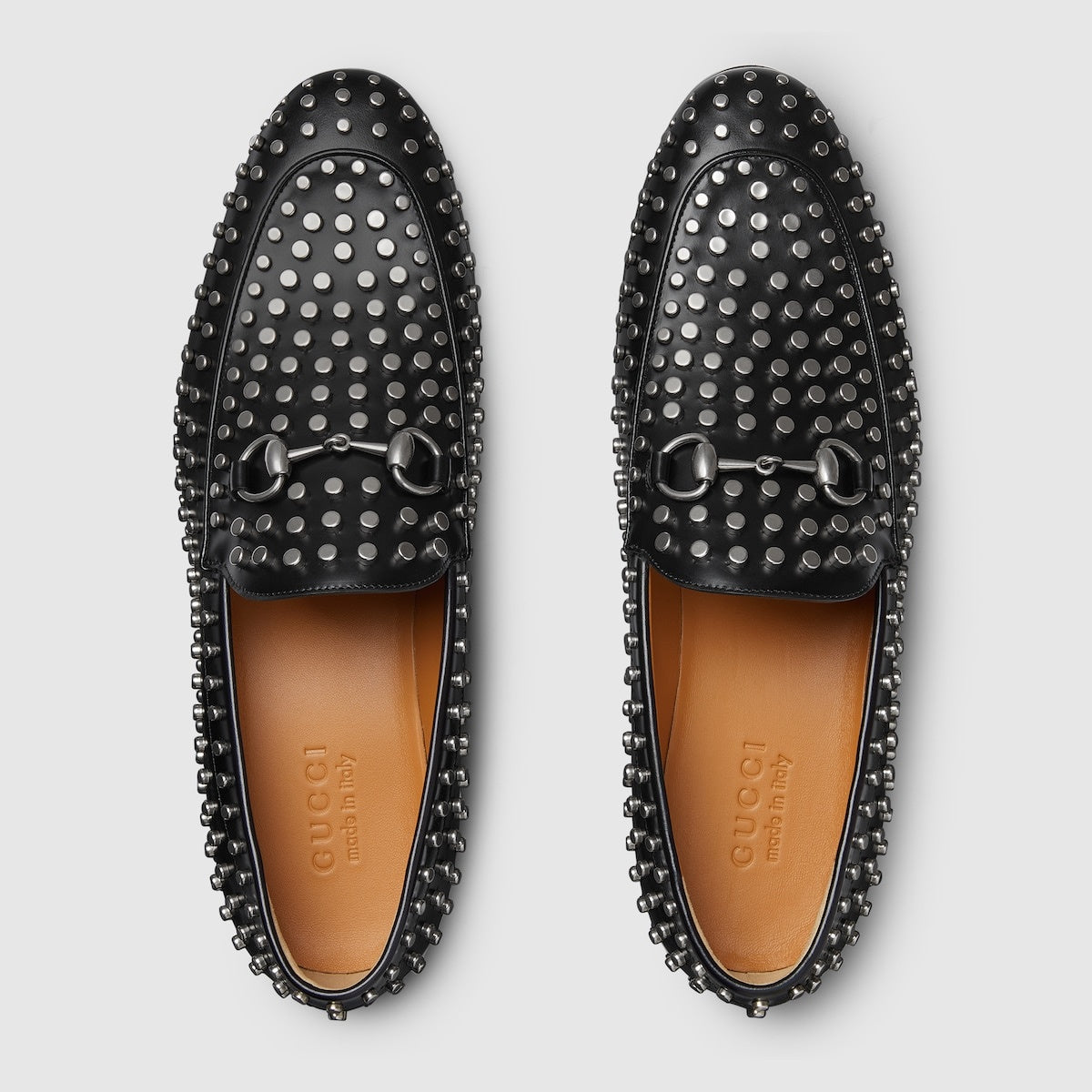 Gucci Horsebit Studded Leather Loafers