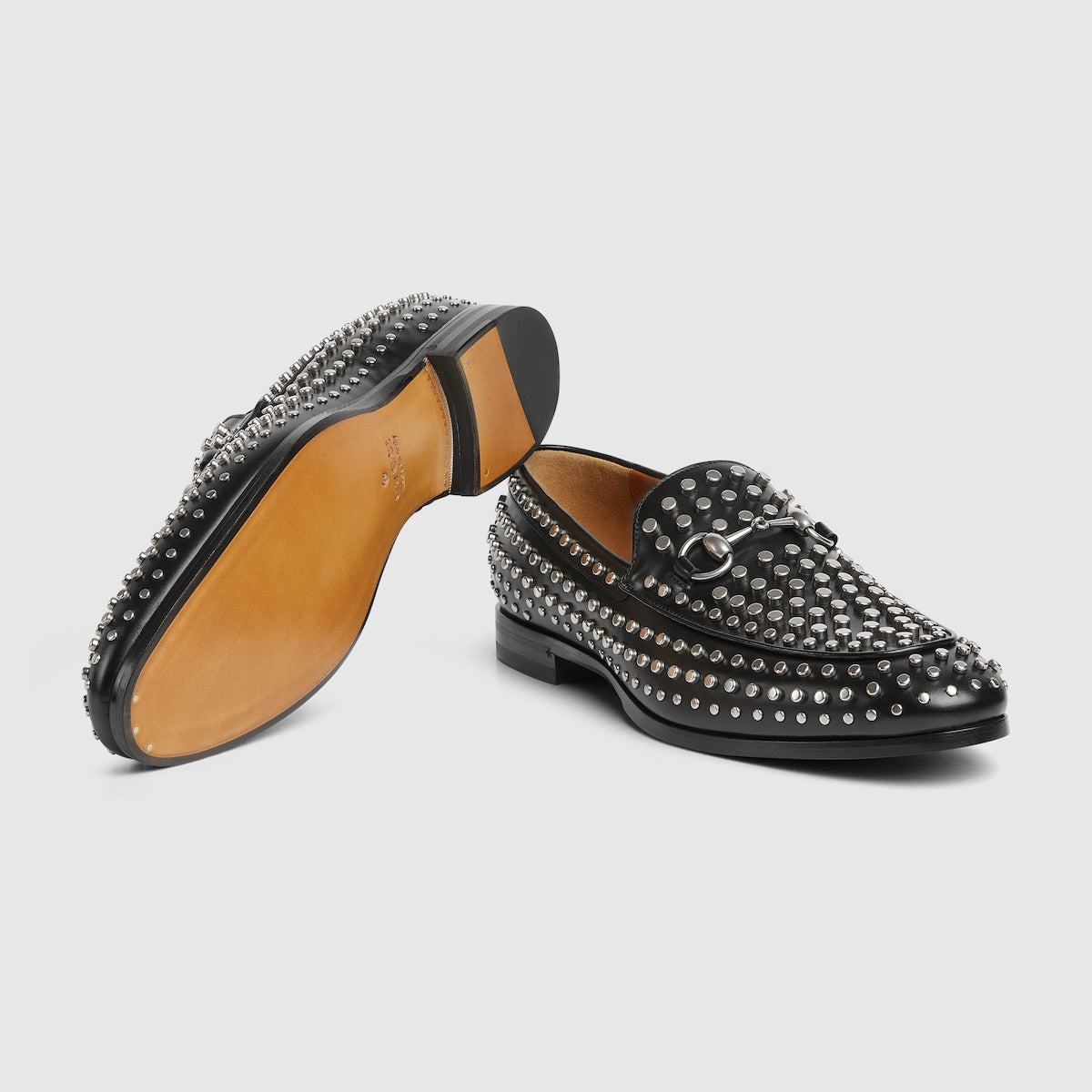 Gucci Horsebit Studded Leather Loafers