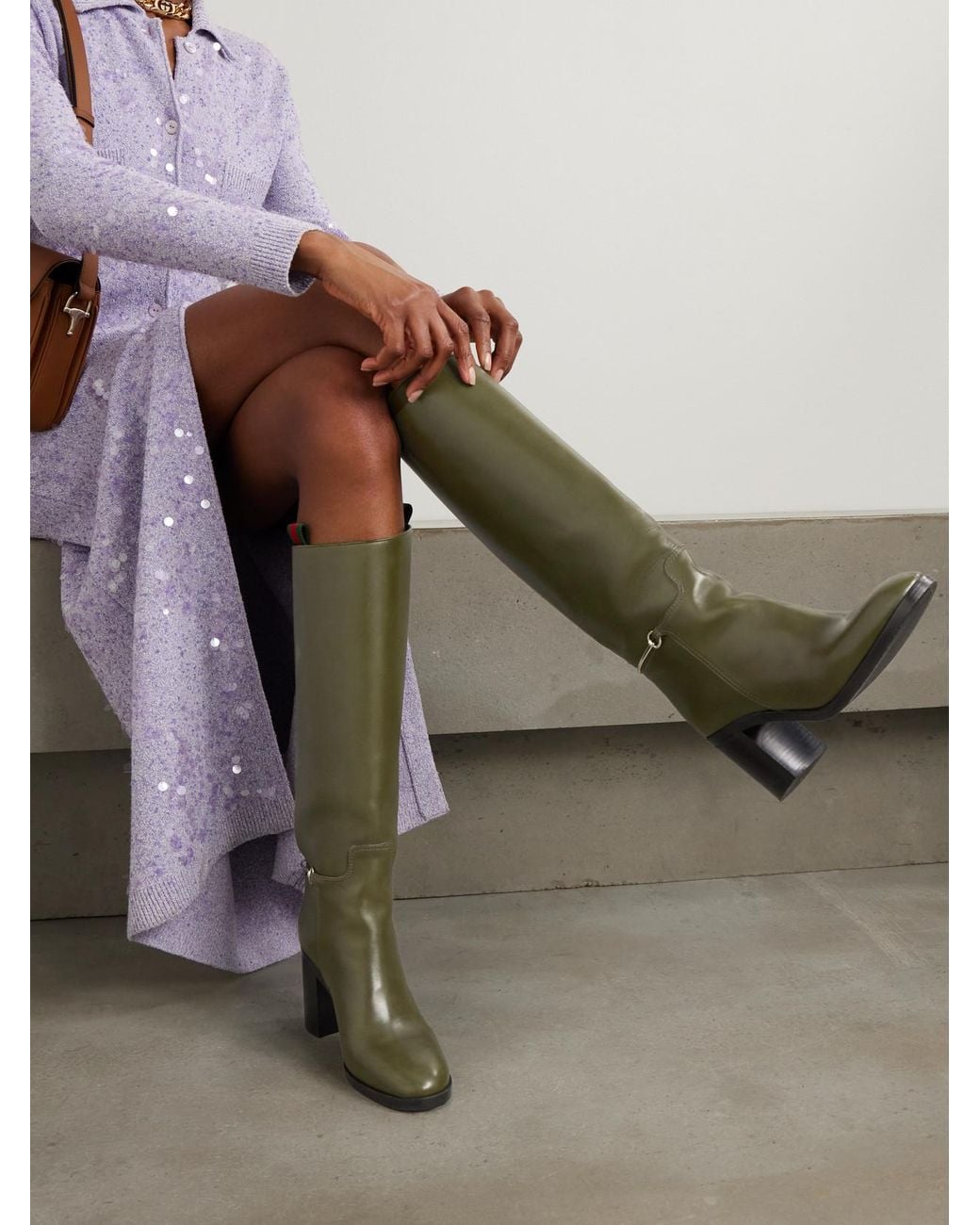Gucci Slim Horsebit Leather Boots