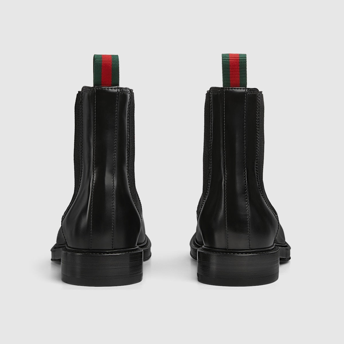 Gucci Web Detail Leather Boots
