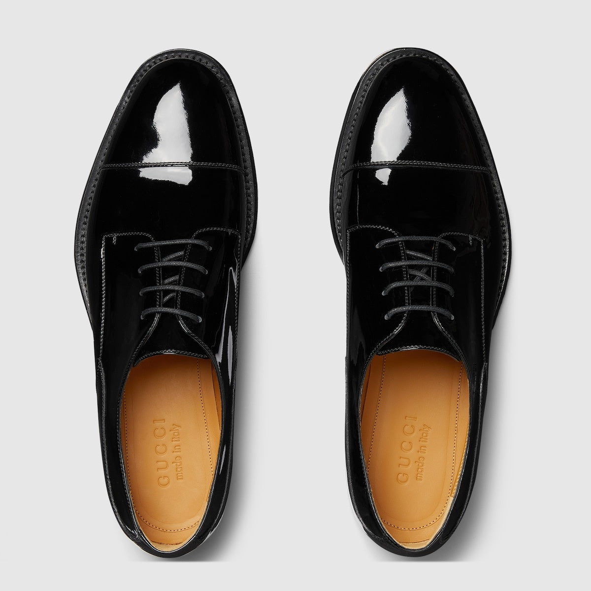Gucci Lace Up Patent Leather Shoe