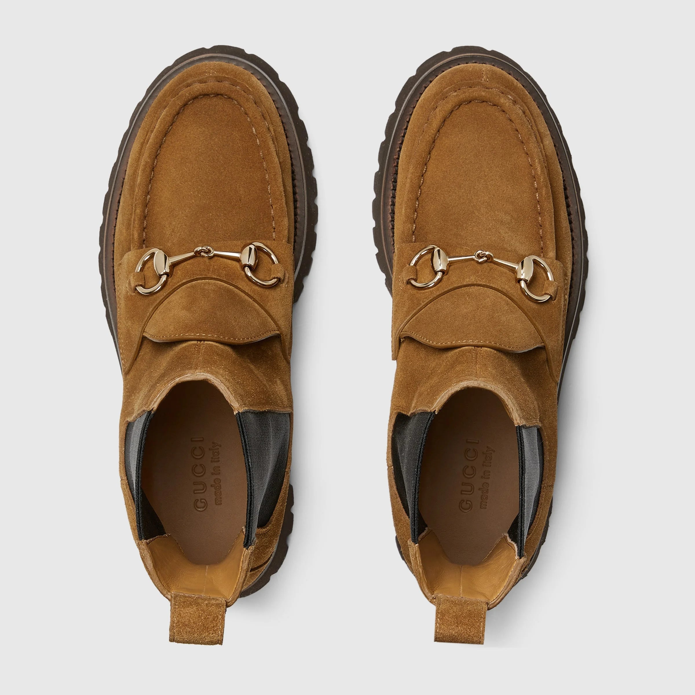 Gucci Horsebit Suede Ankle Boots