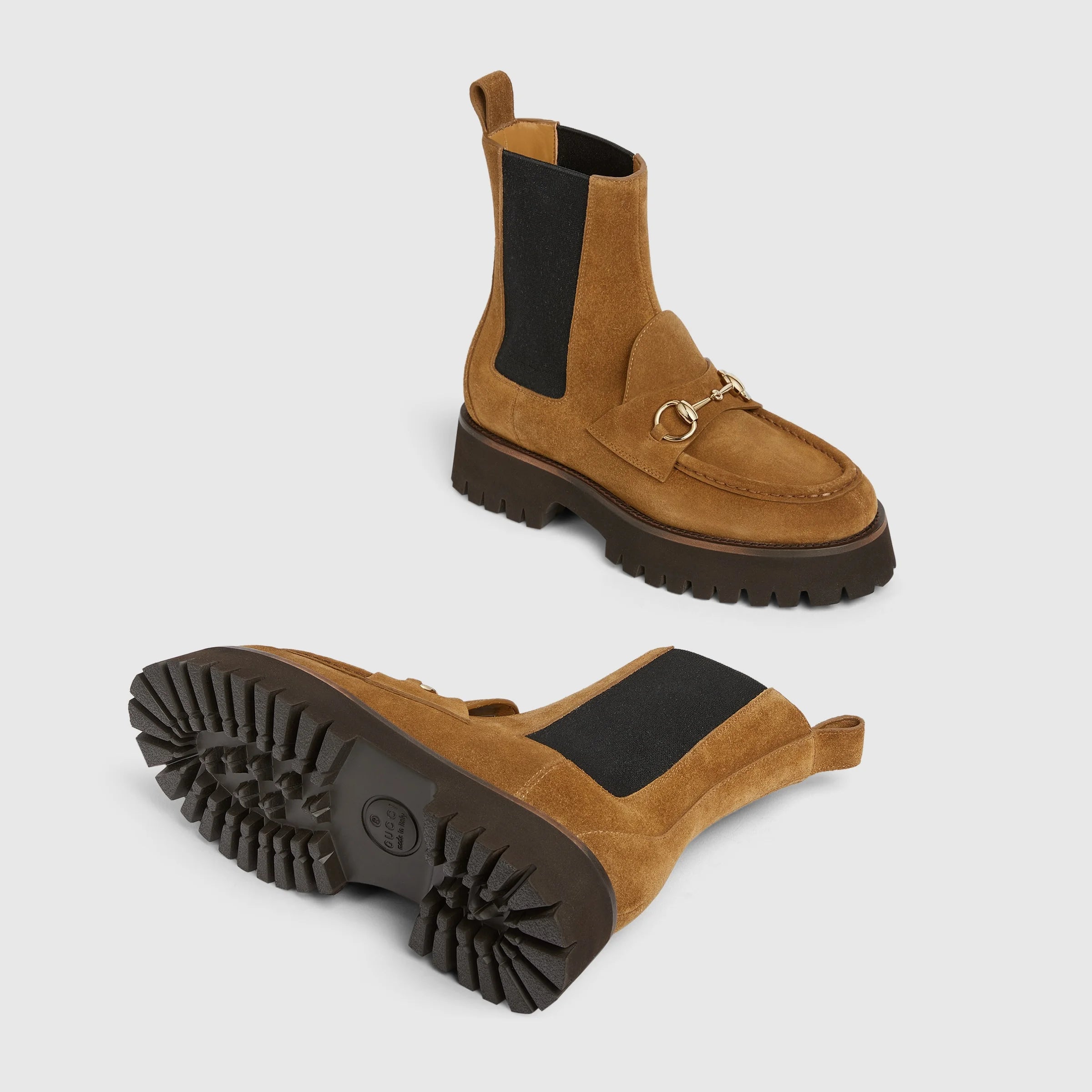 Gucci Horsebit Suede Ankle Boots