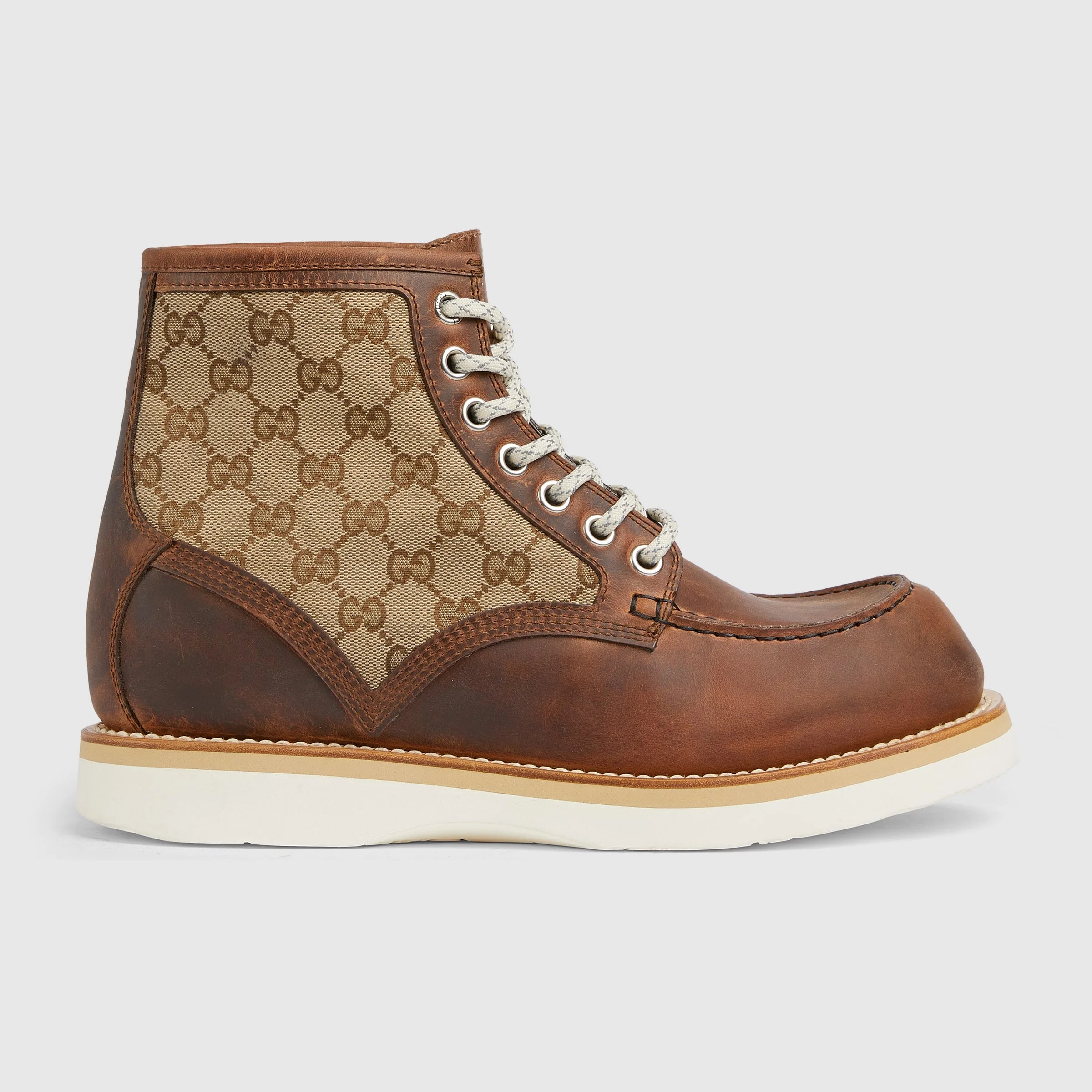 Gucci GG Canvas Lace Up Boots