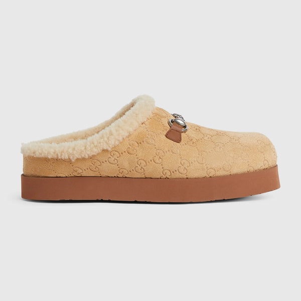 Gucci Horsebit GG Wool Mules