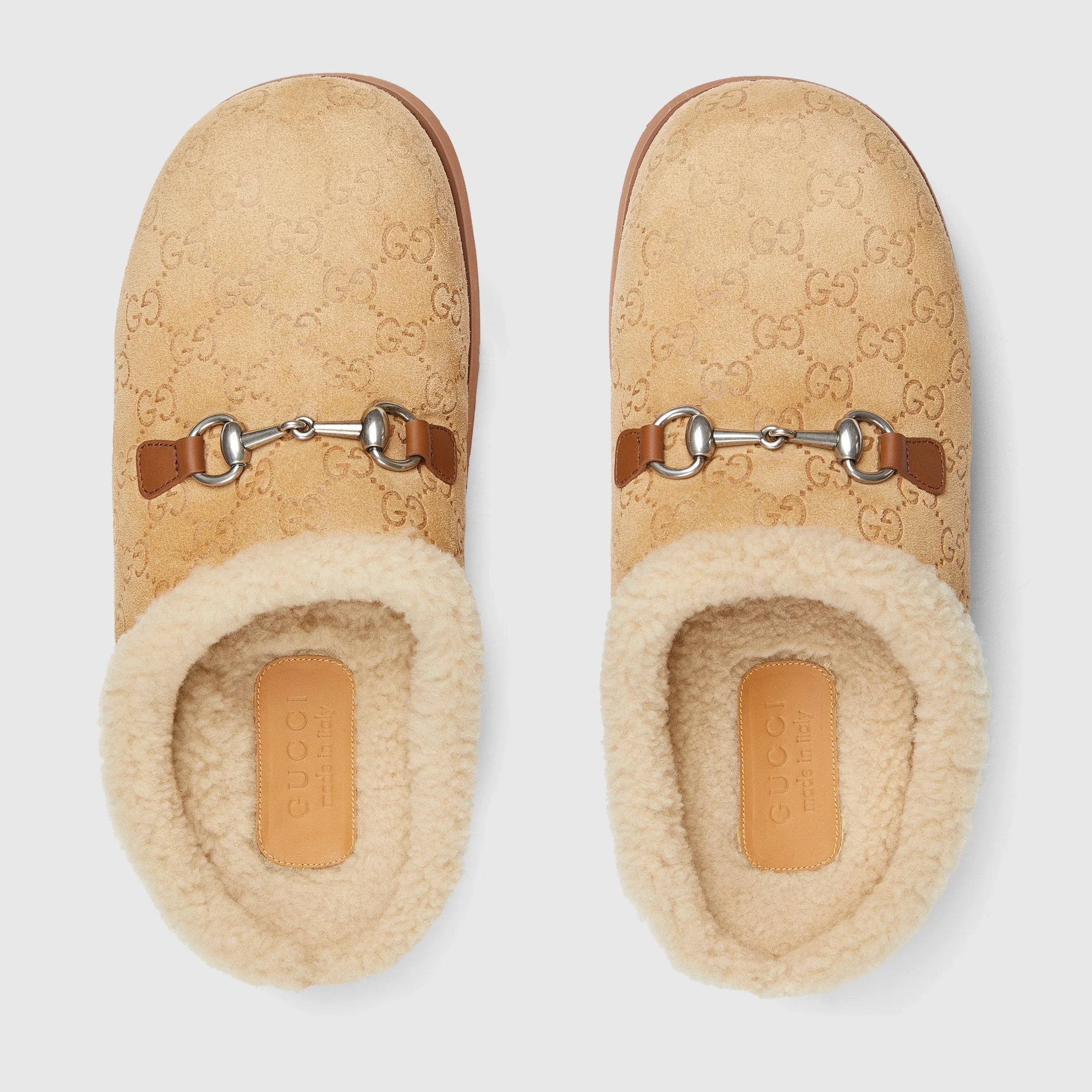 Gucci Horsebit GG Wool Mules