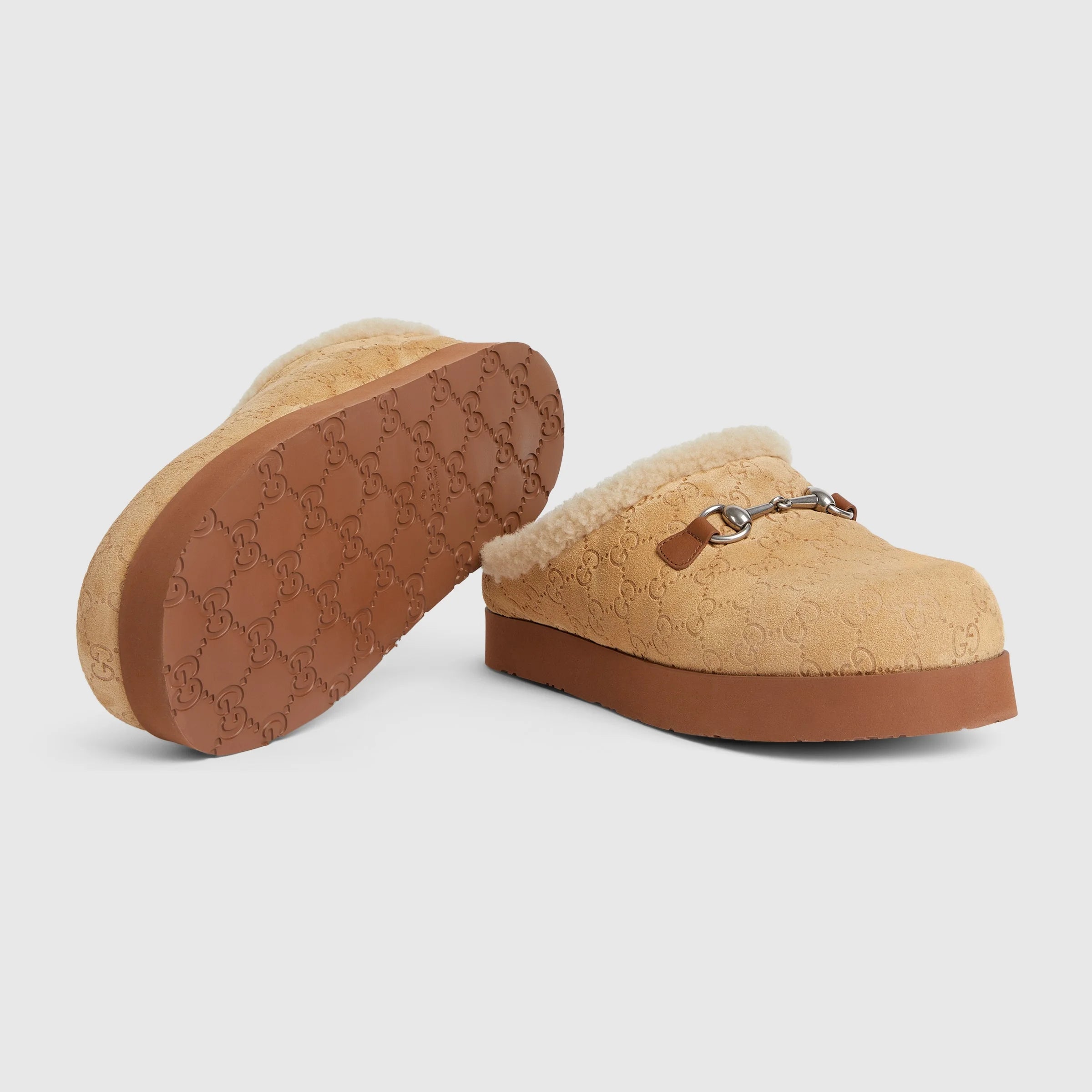 Gucci Horsebit GG Wool Mules