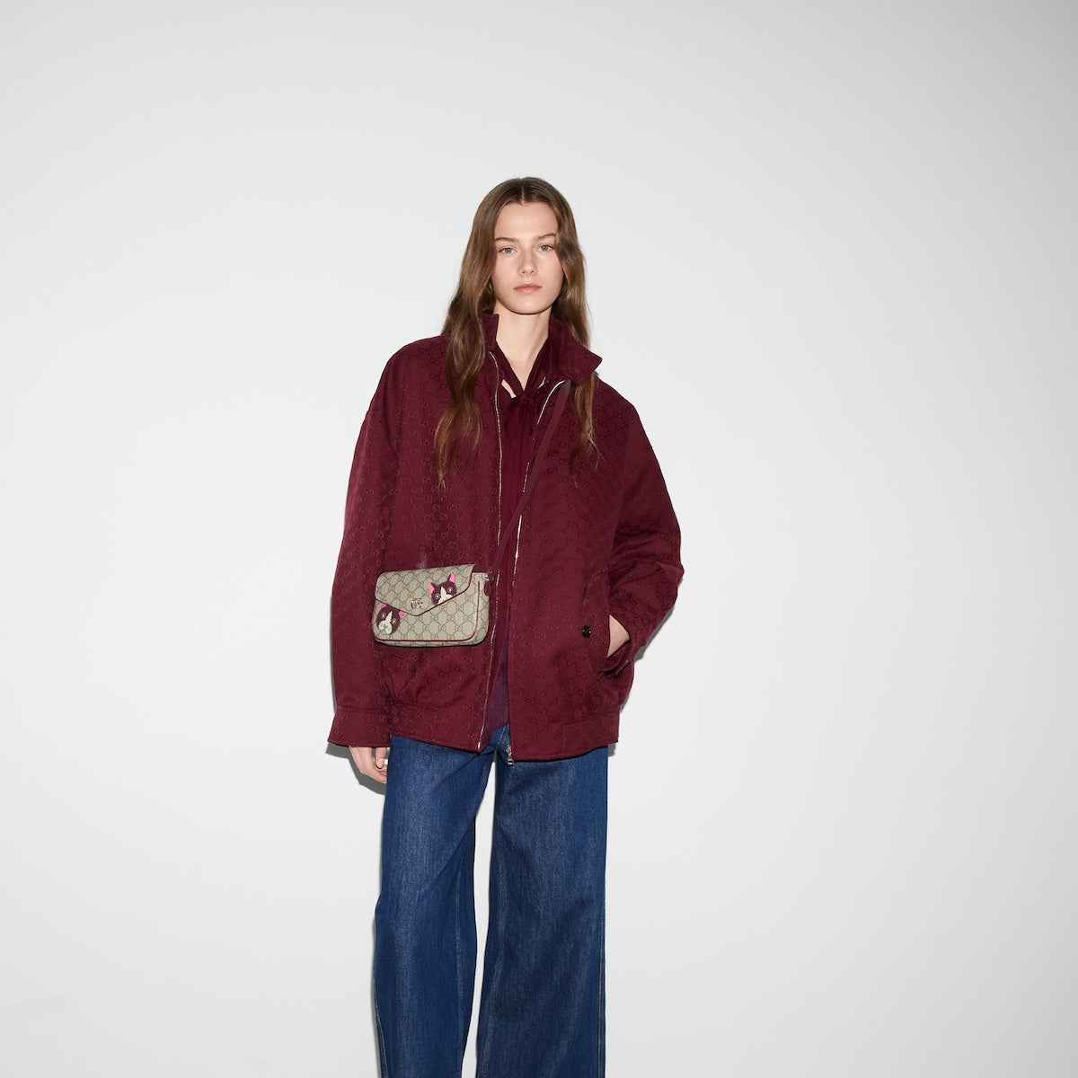 Gucci Ophidia Cat Detail Pochette Crossbody
