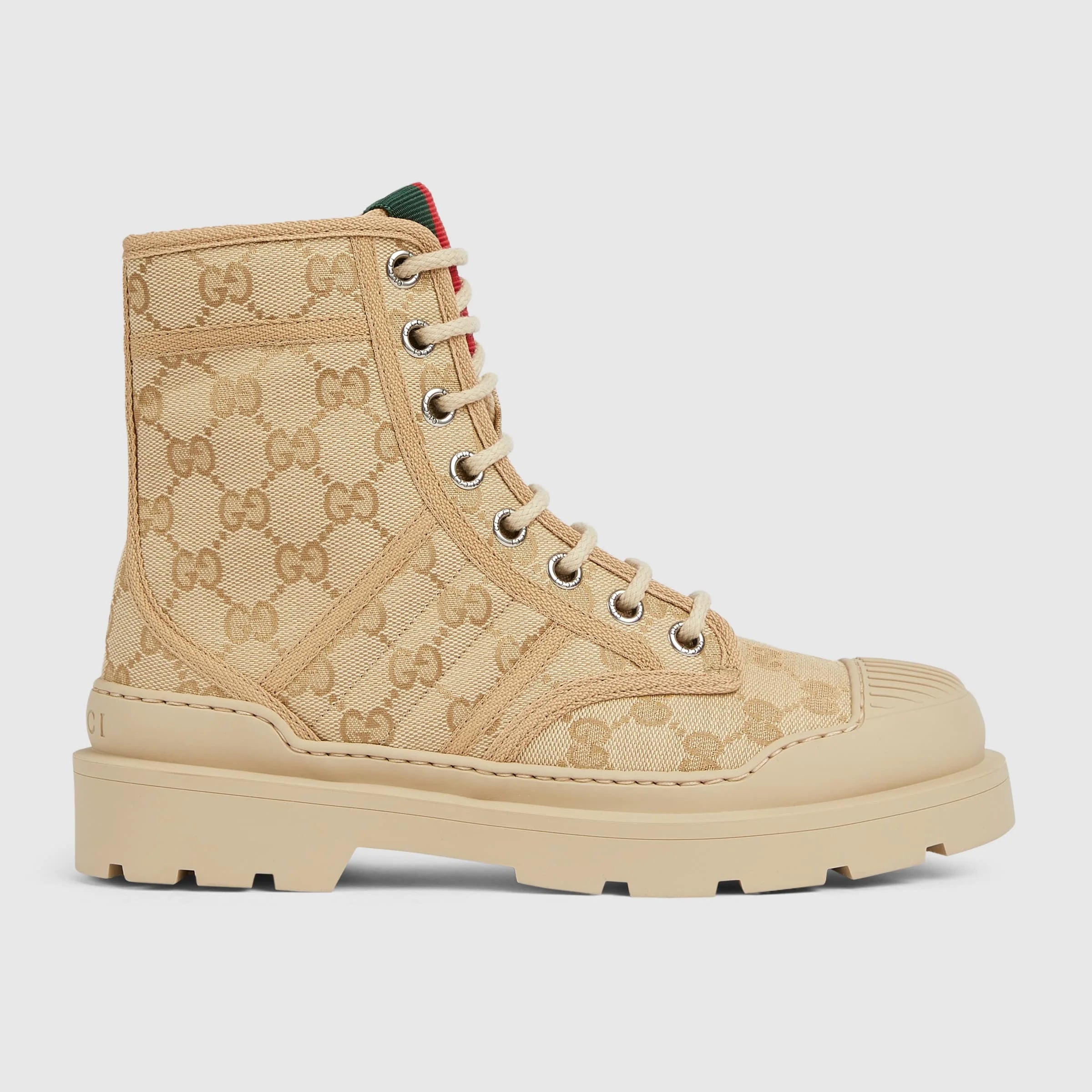 Gucci GG Web Lace Up Boots