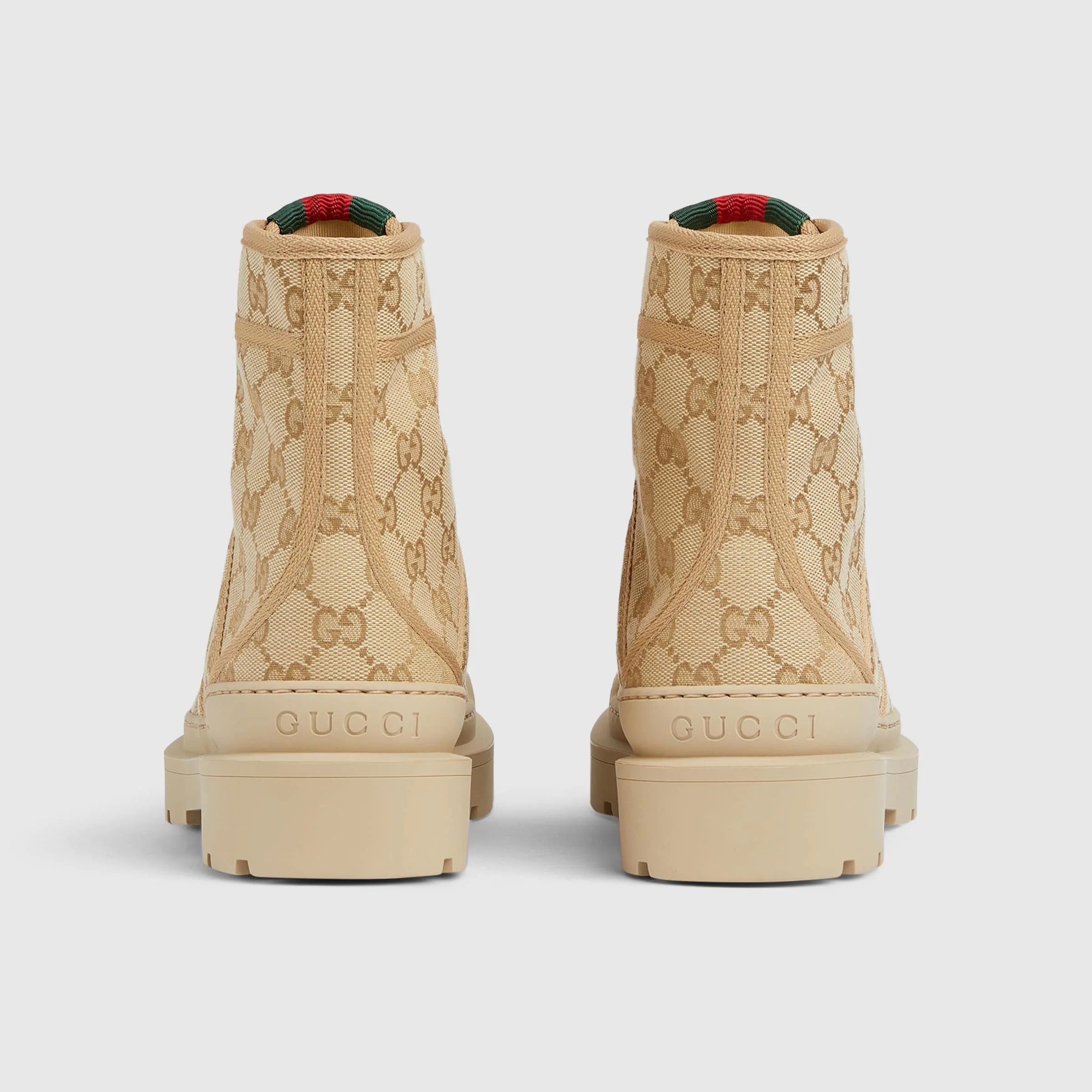 Gucci GG Web Lace Up Boots