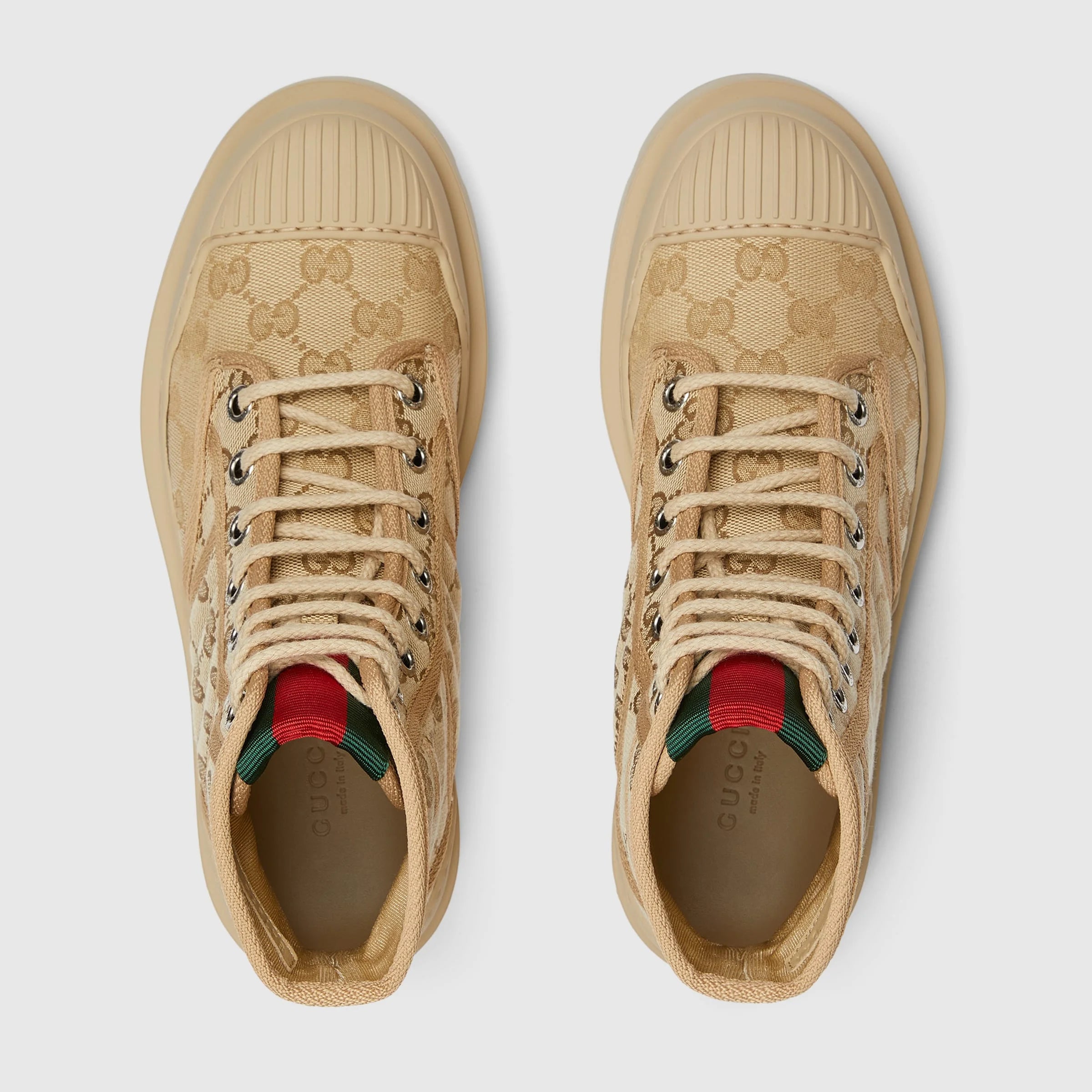 Gucci GG Web Lace Up Boots