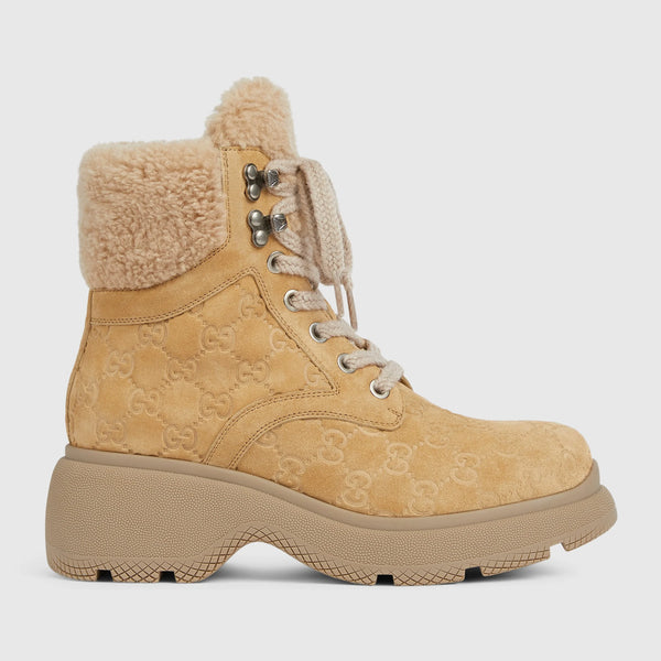 Gucci GG Merino Lace Up Boots