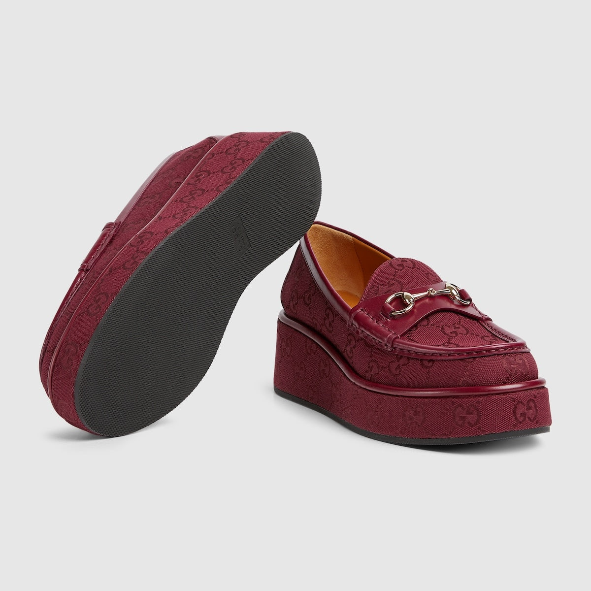 Gucci Horsebit GG Wedge Loafers