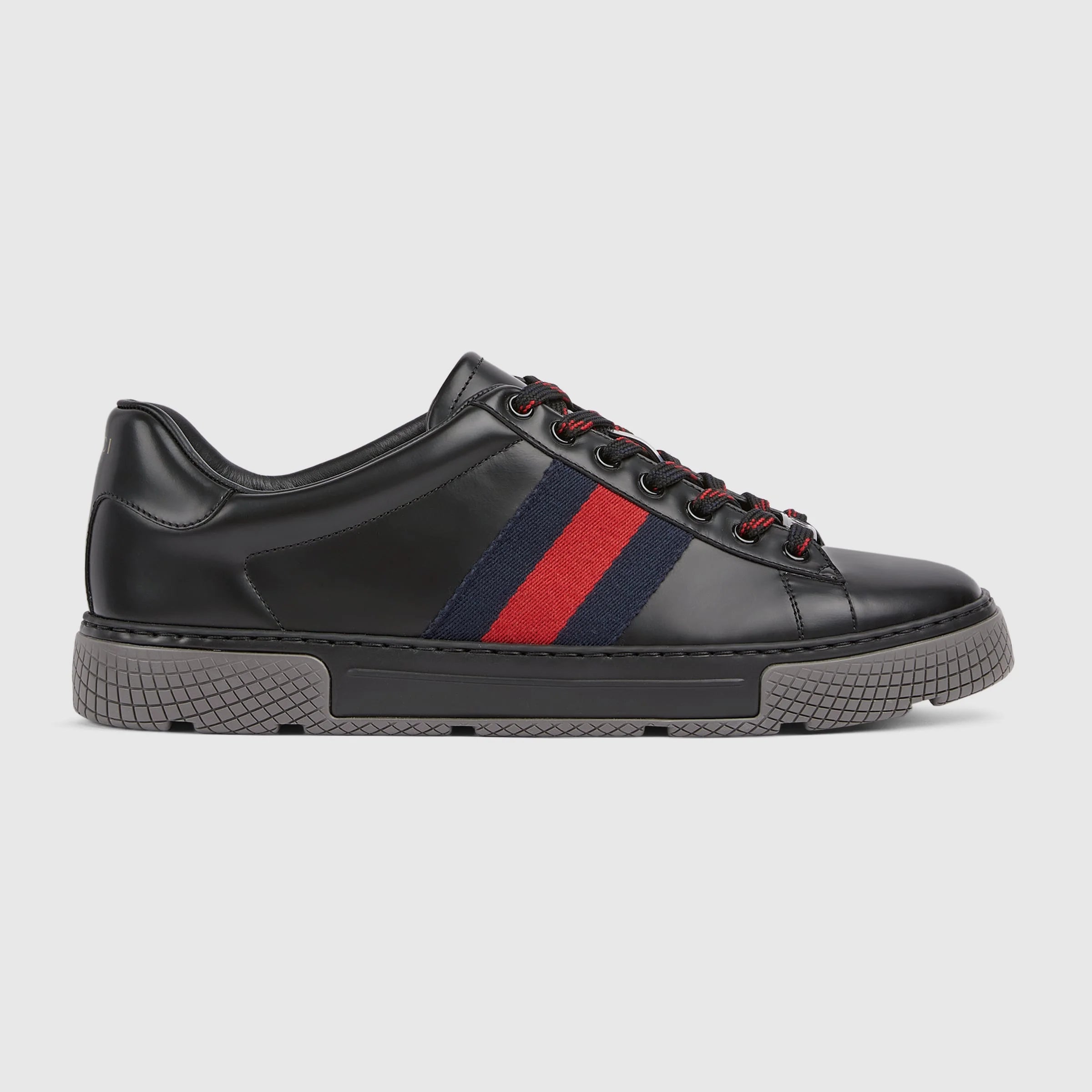 Gucci Ace Web Leather Sneakers