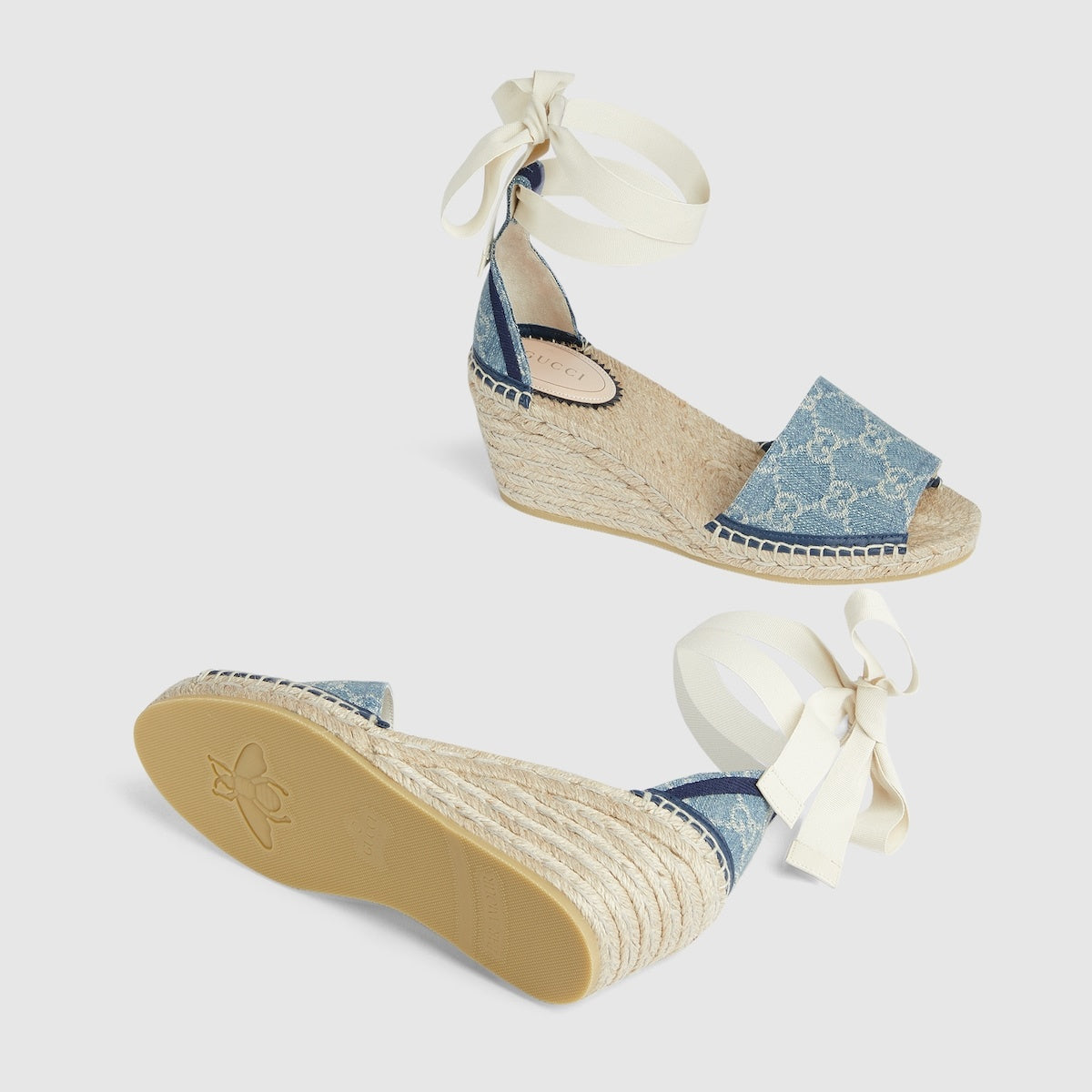 Gucci GG Denim Platform Espadrilles