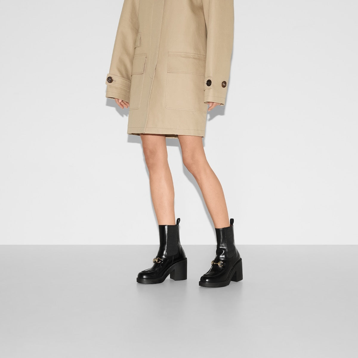Gucci Horsebit Leather Ankle Boots