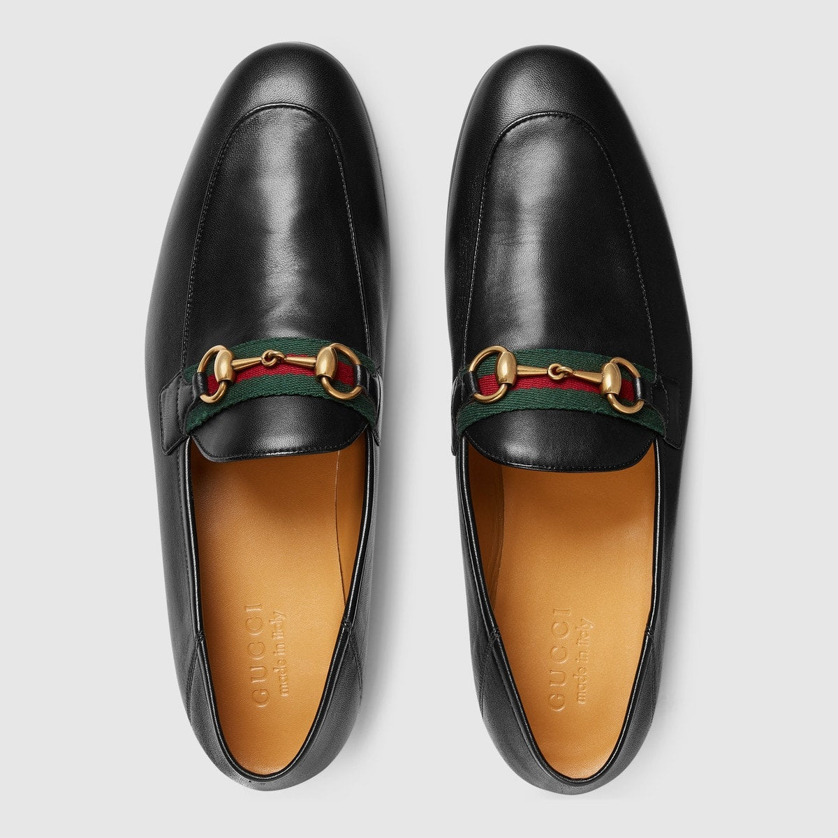 Gucci Horsebit Web Leather Loafers
