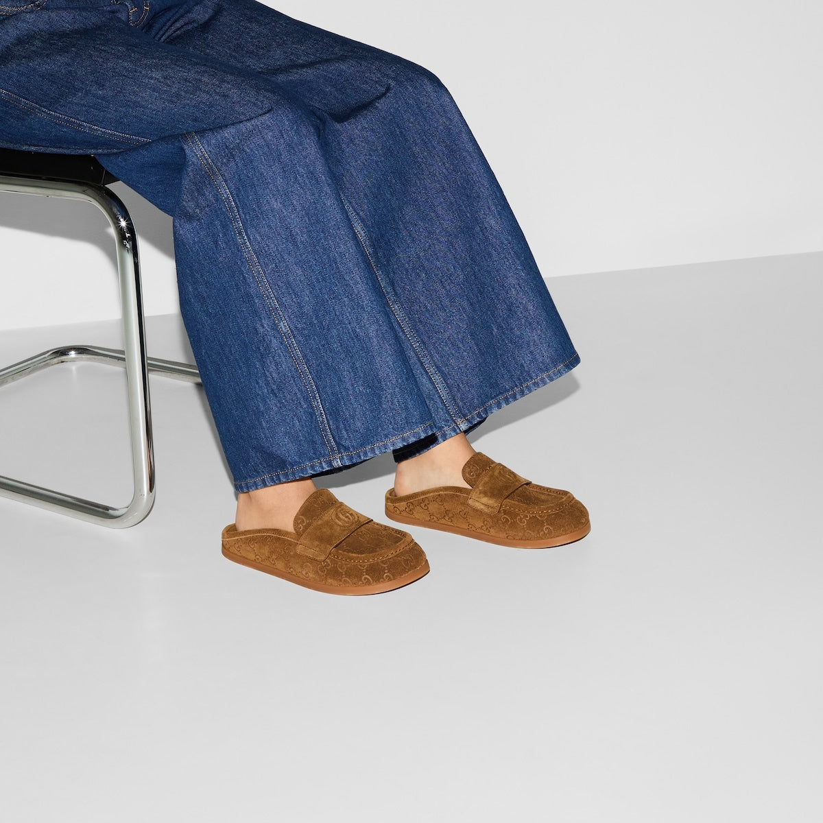 Gucci Double G Suede Mules