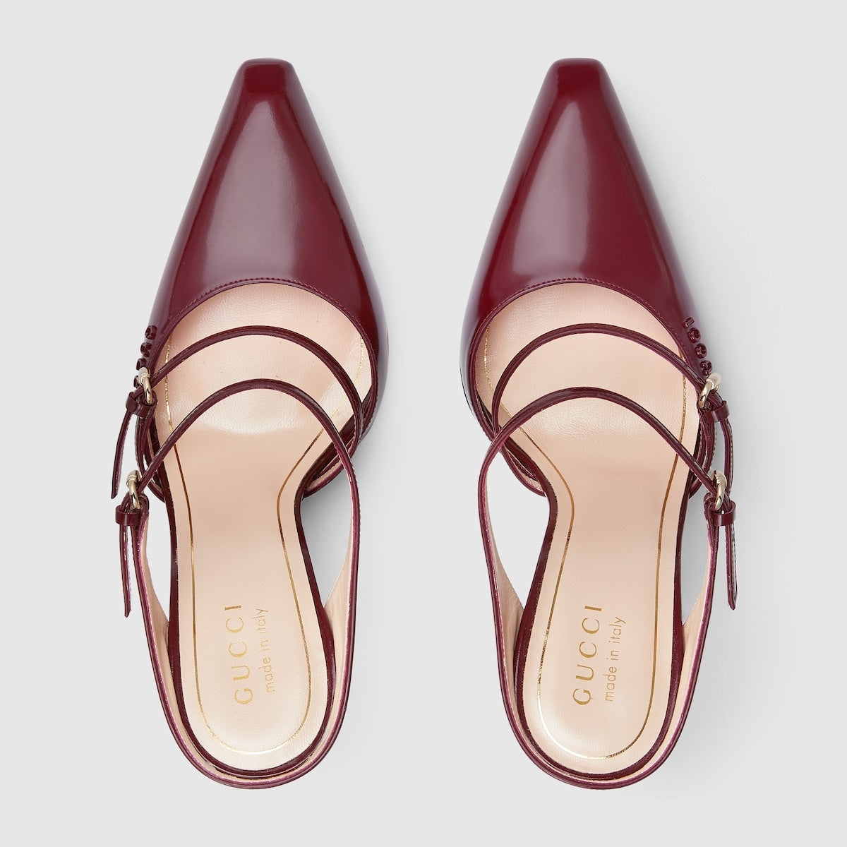 Gucci Logo Leather Wedge Mules