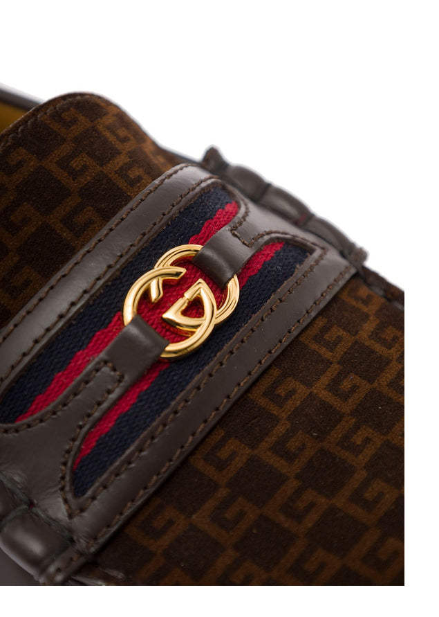 Gucci Interlocking G Web Leather Loafers