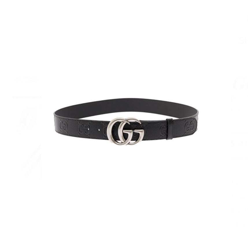 Gucci GG Marmont Embossed Leather Belt
