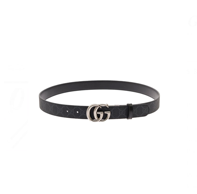 Gucci GG Marmont Reversible Leather Thin Belt