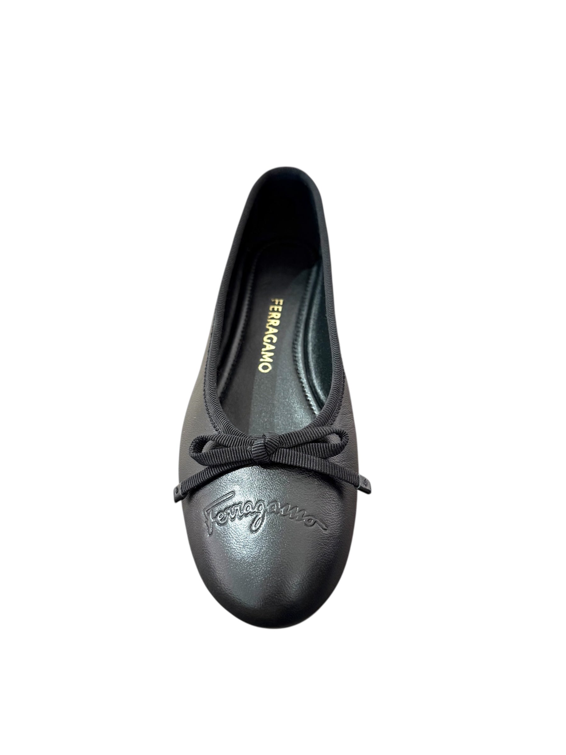 Ferragamo Newballet Bow Leather Ballet Flats