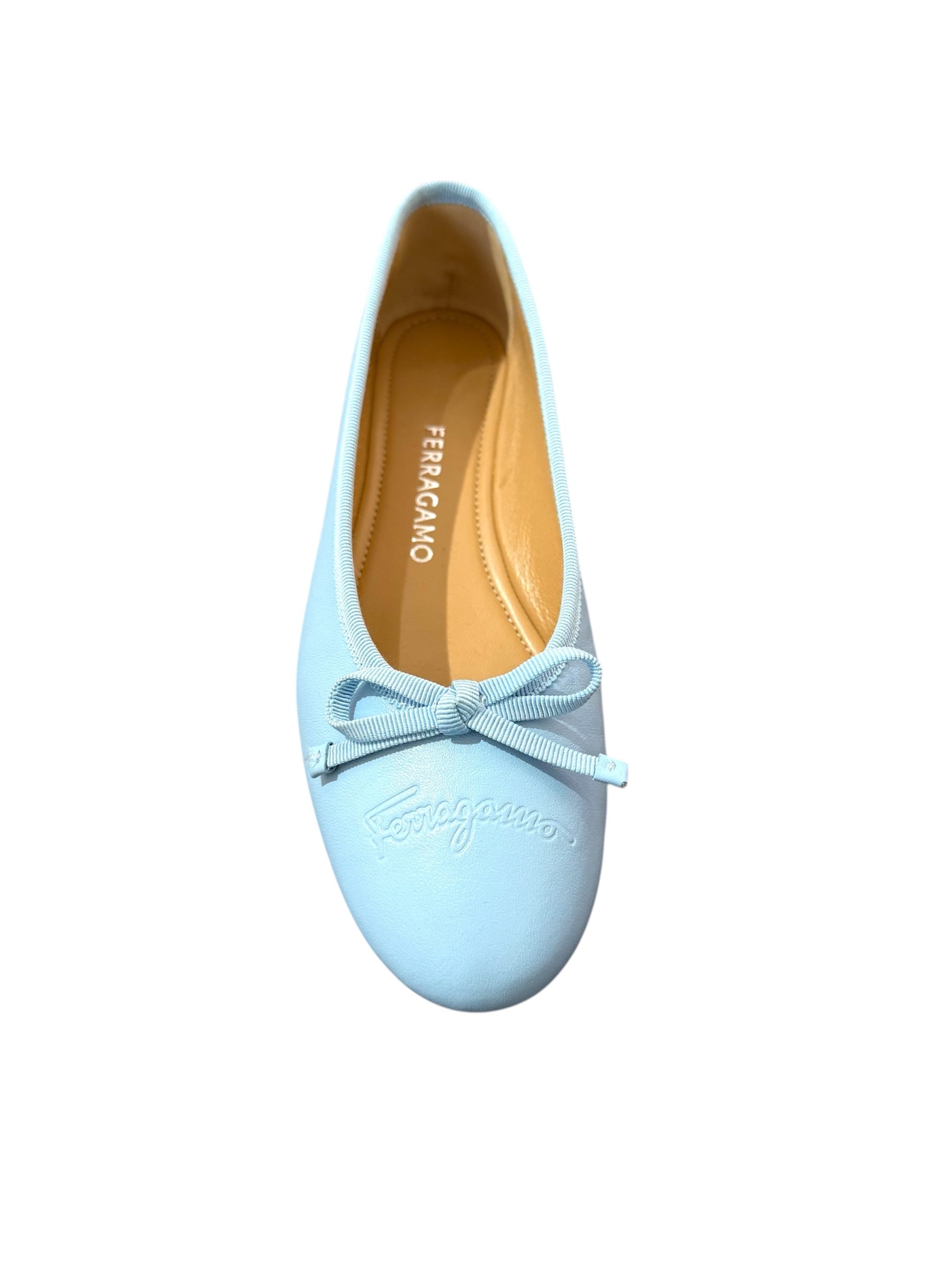Ferragamo Newballet Bow Leather Ballet Flats