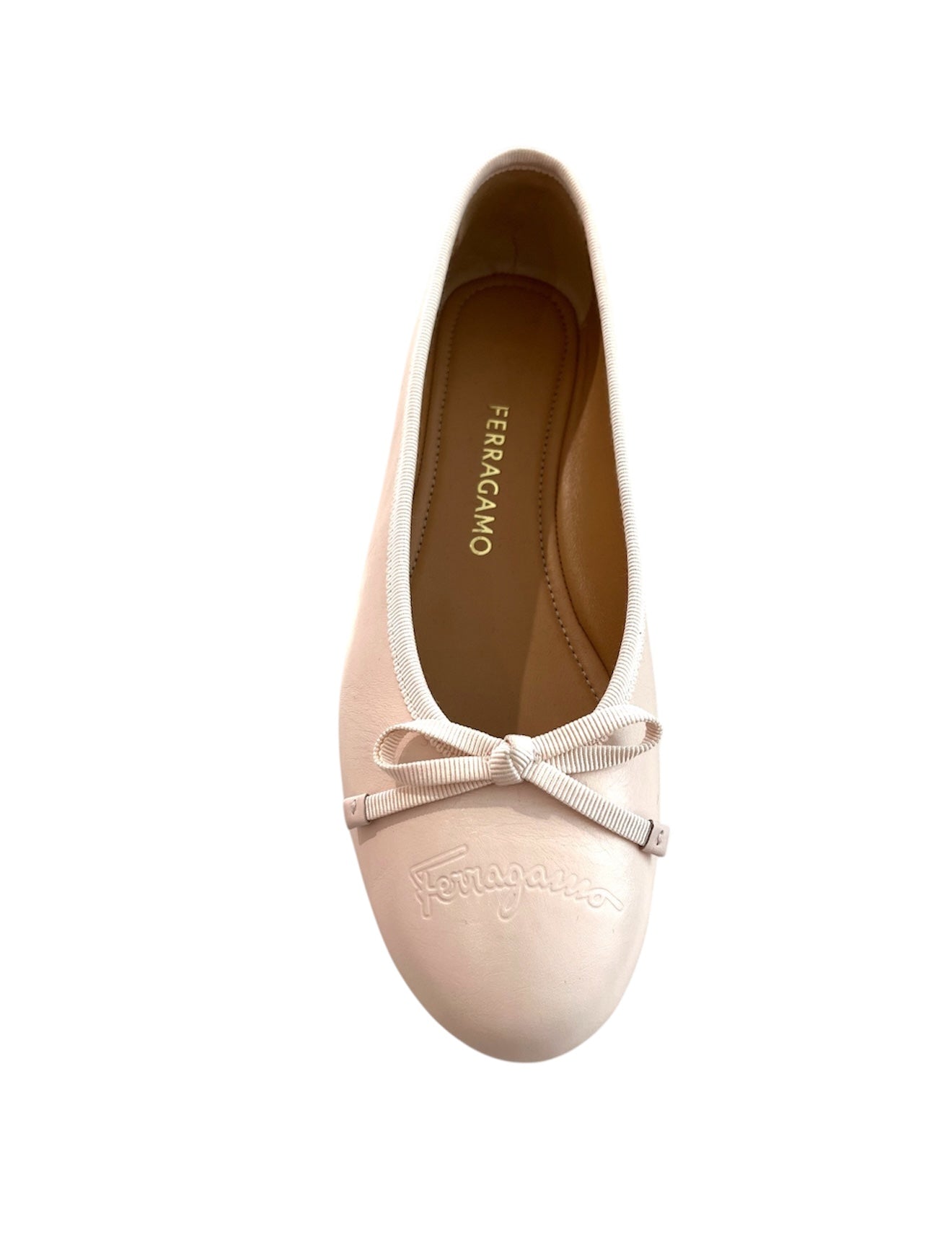 Ferragamo Newballet Bow Leather Ballet Flats