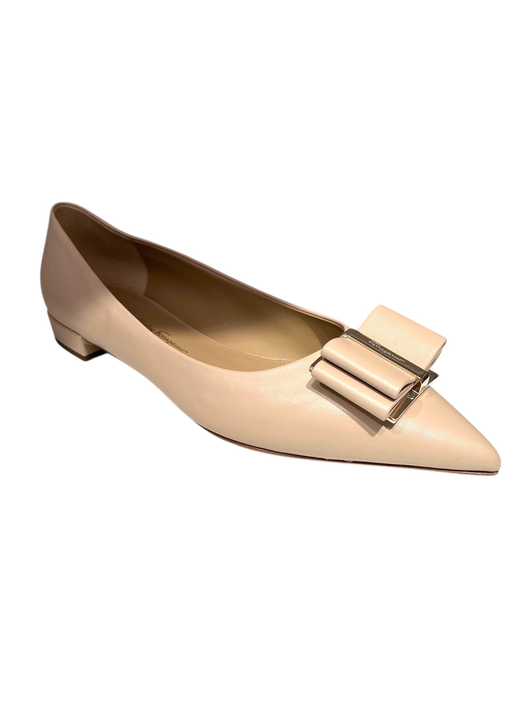 Ferragamo Bow Leather Flats