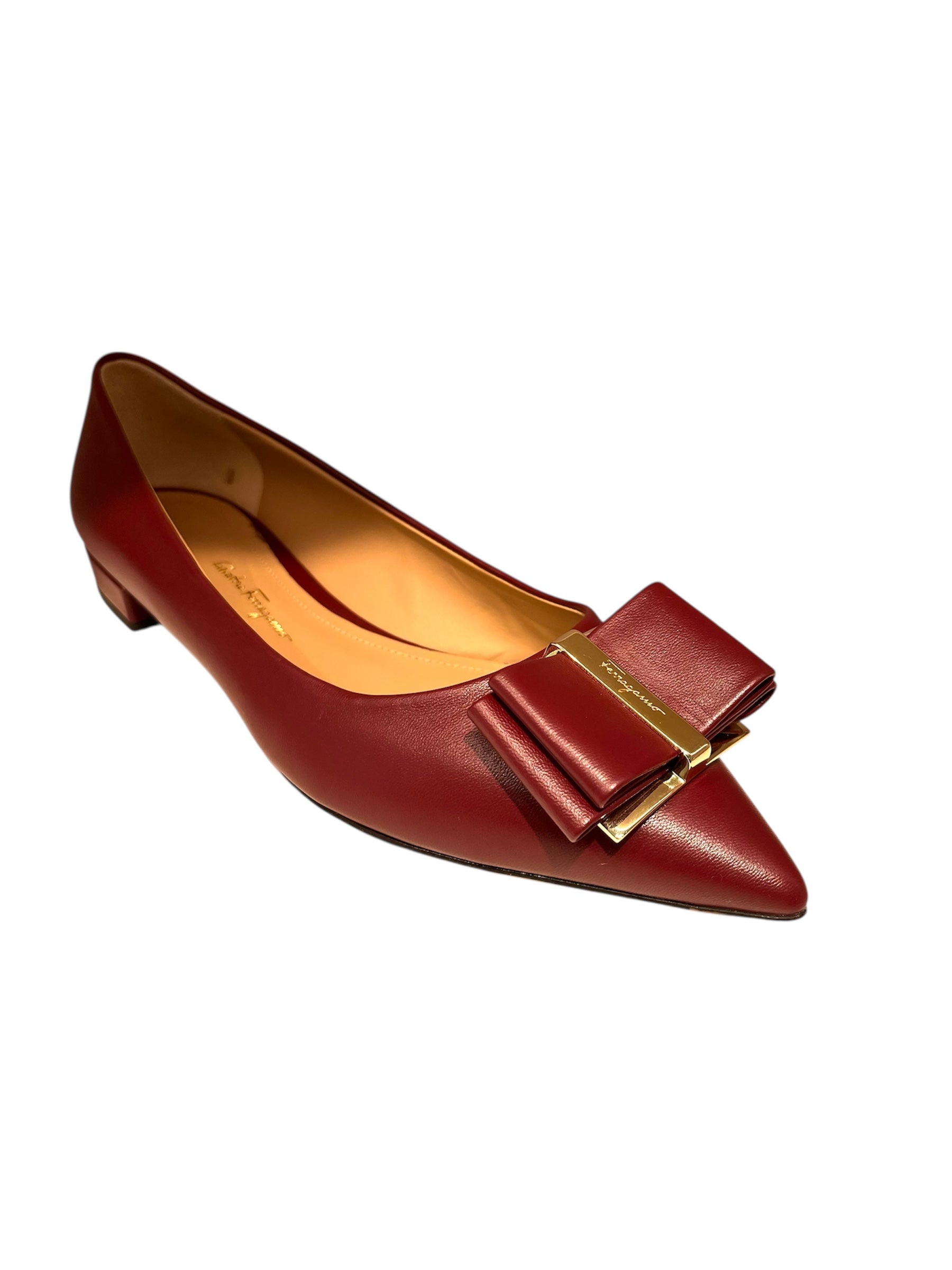 Ferragamo Bow Leather Flats