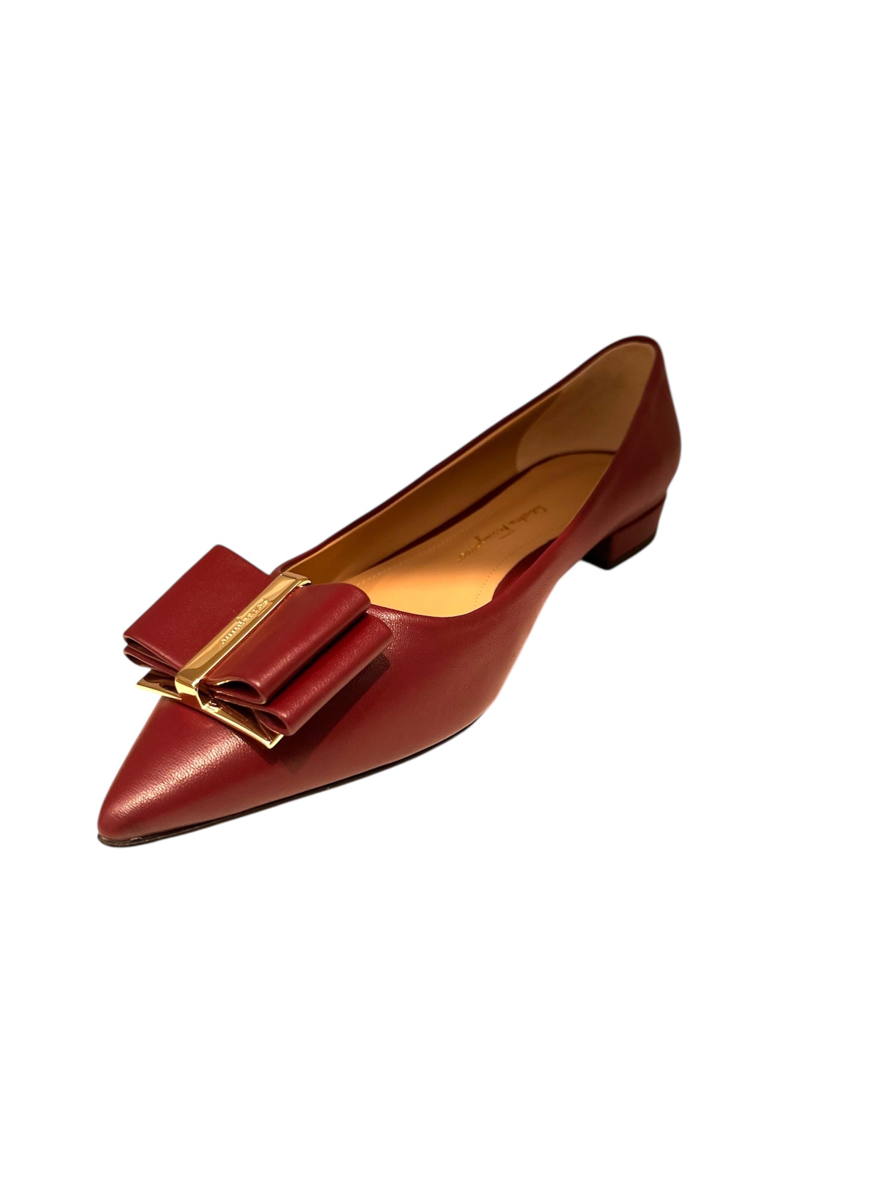 Ferragamo Bow Leather Flats