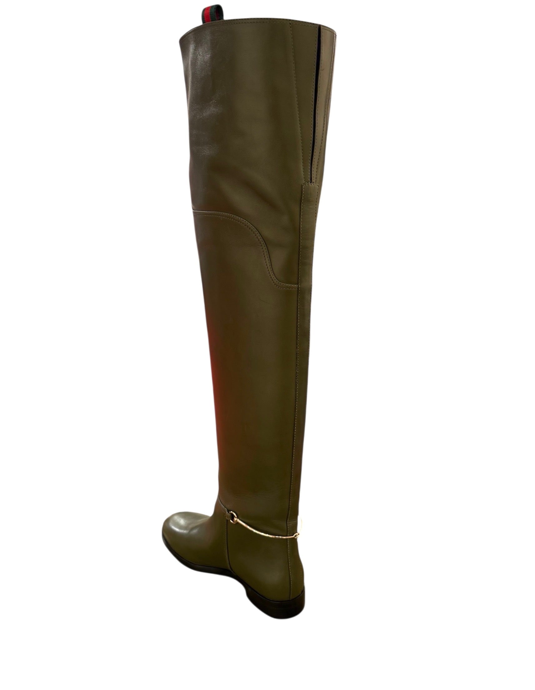 Gucci Slim Horsebit Knee High Boots