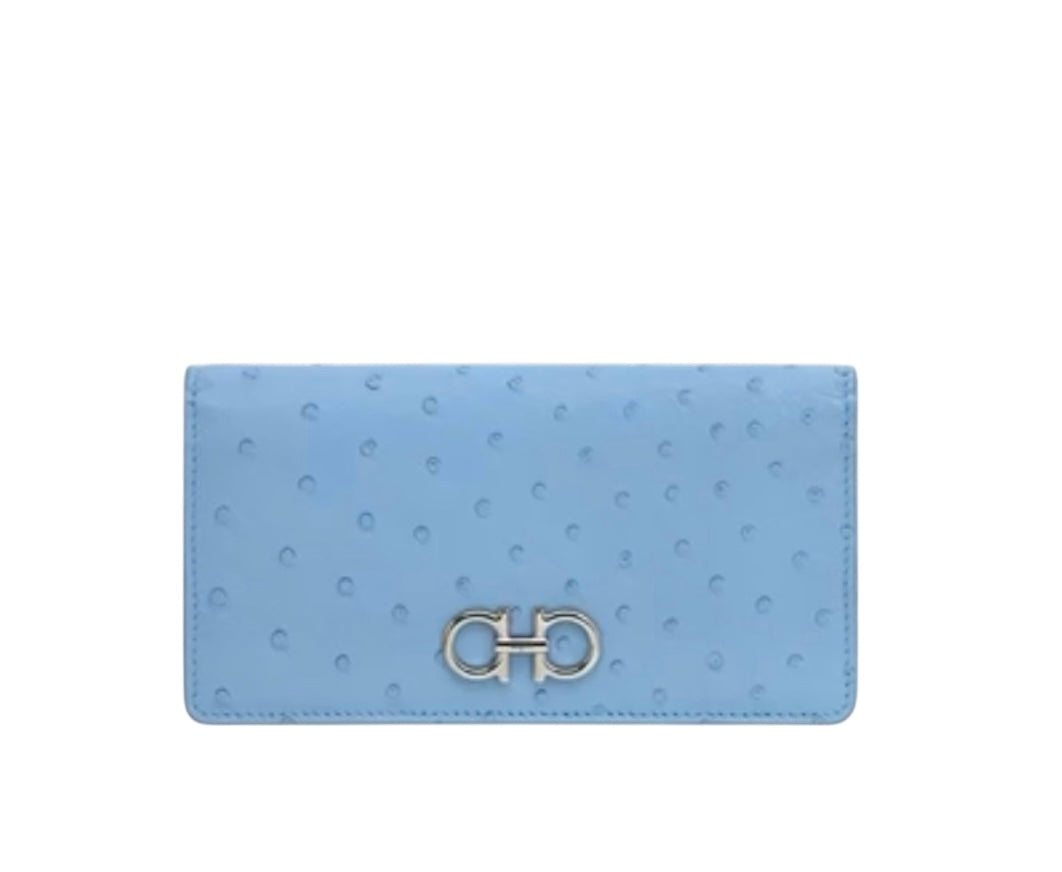 Ferragamo Gancini Ostrich Wallet